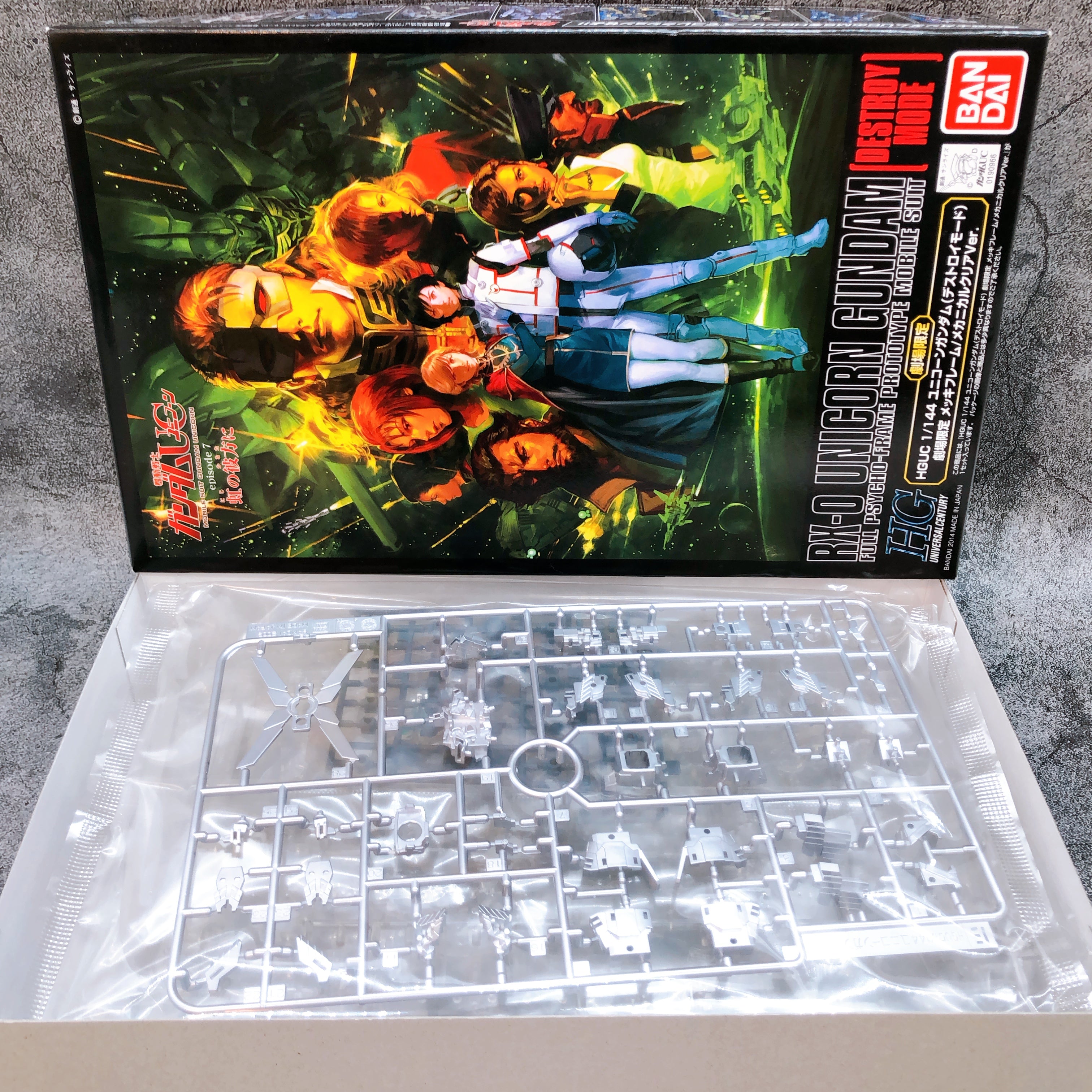 HGUC 1/144 Unicorn Gundam Destroy Mode Plating Frame Mechanical Clear Kit NEW