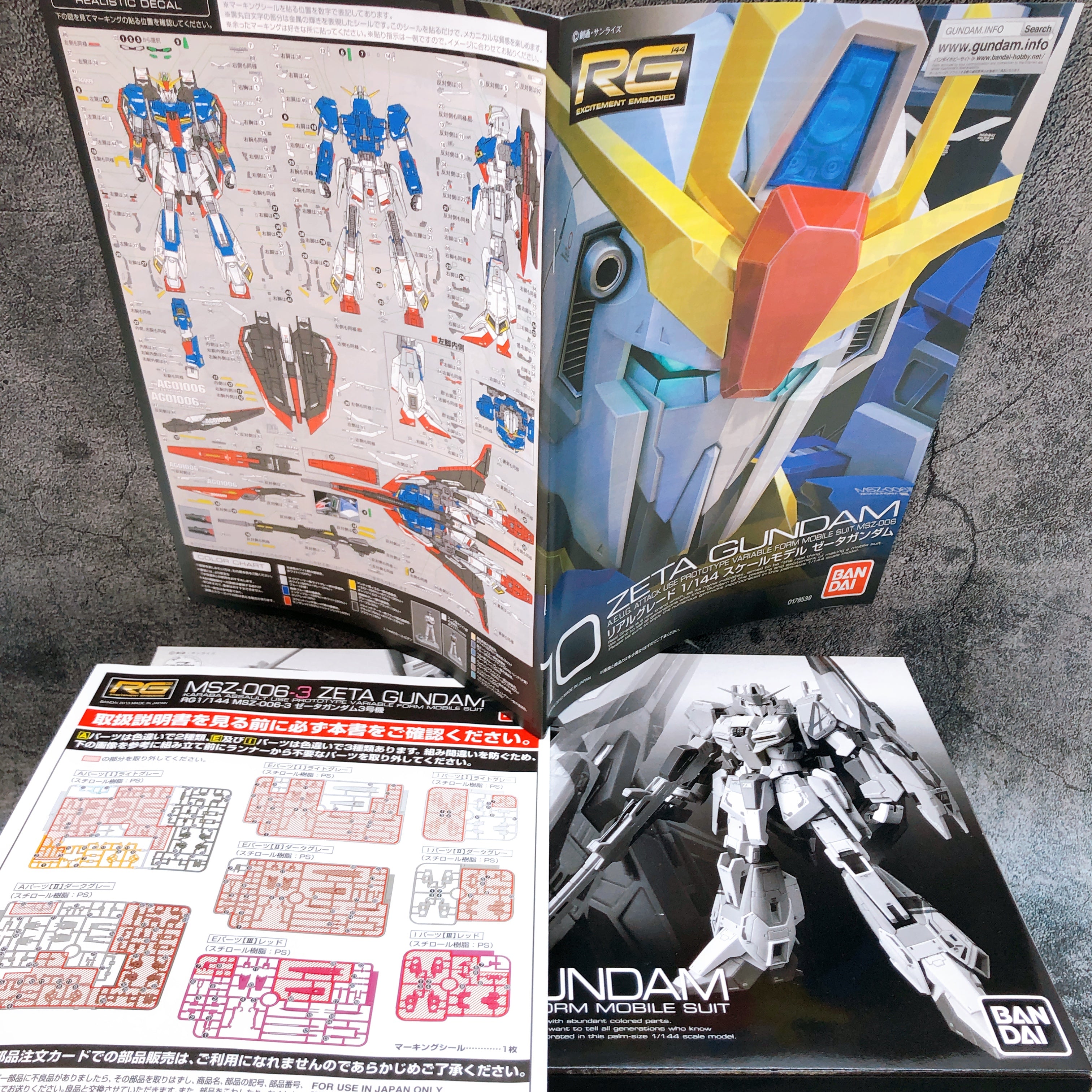 RG 1/144 Zeta Gundam Unit 3 MSZ-006-3 Model Kit Premium Bandai Japan FASTSHIP