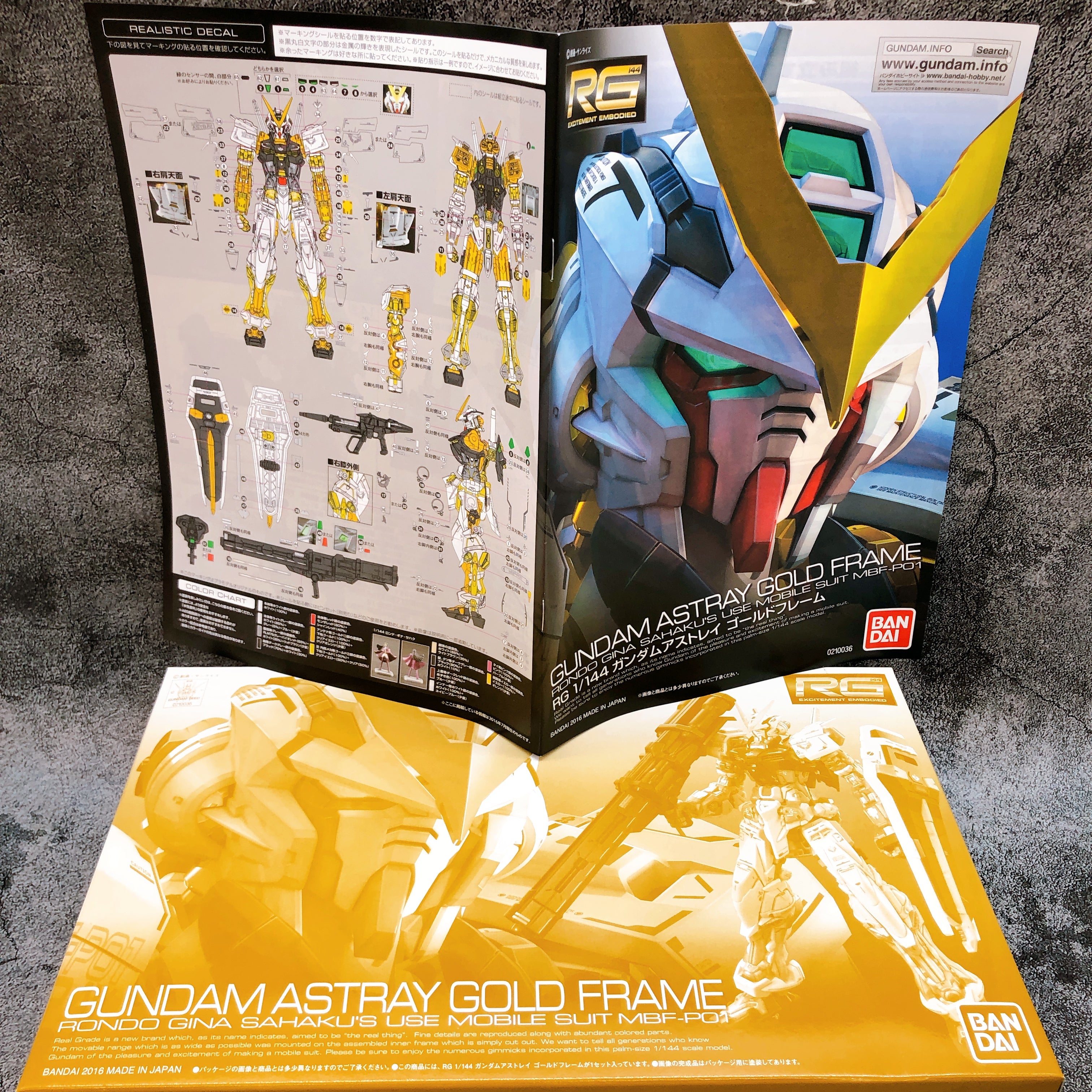 RG 1/144 Gundam Astray Gold Frame MBF-P01 Model Kit Premium Bandai Japan NEW
