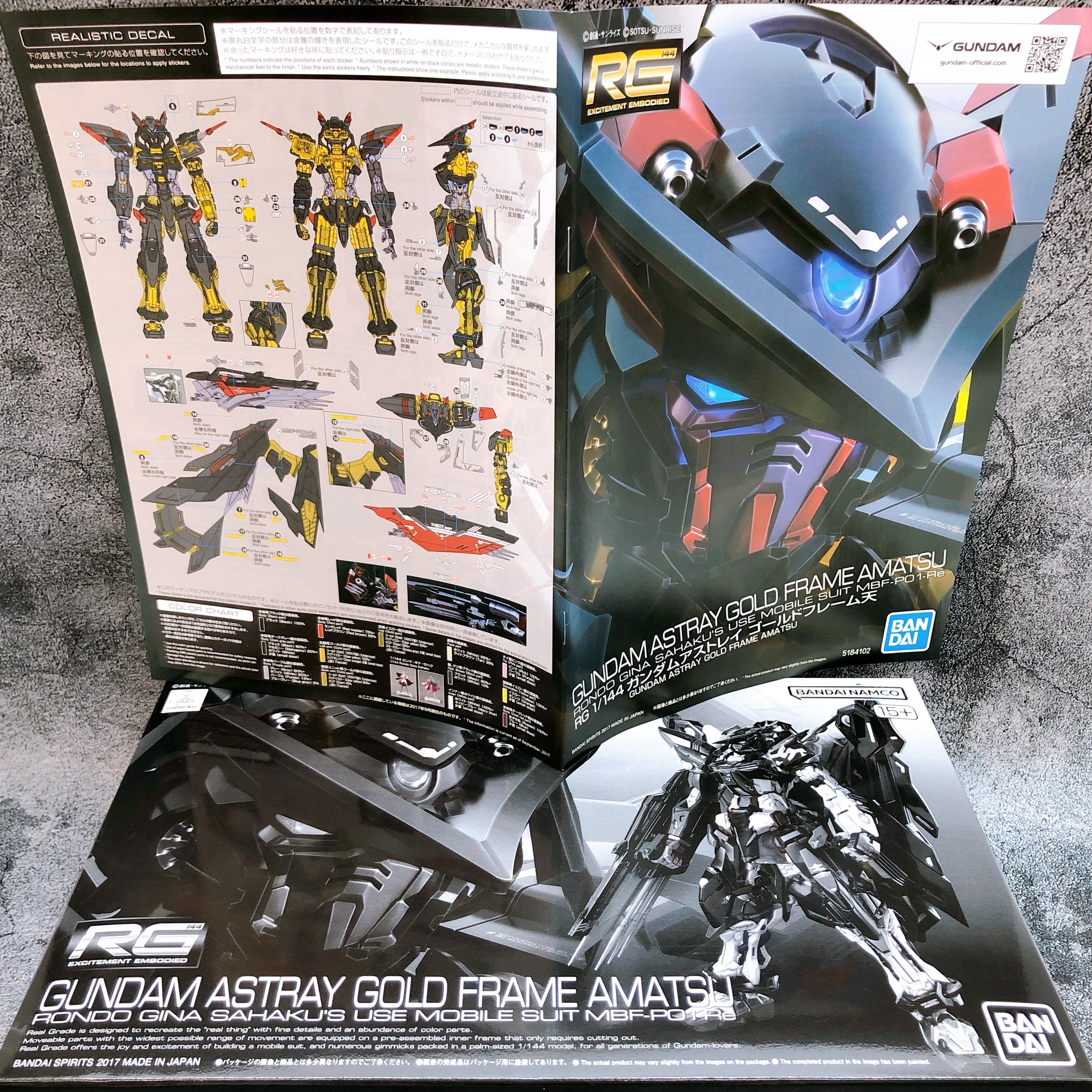 RG 1/144 Gundam Astray Gold Frame Amatsu Model Kit 15+ Premium Bandai Japan NEW