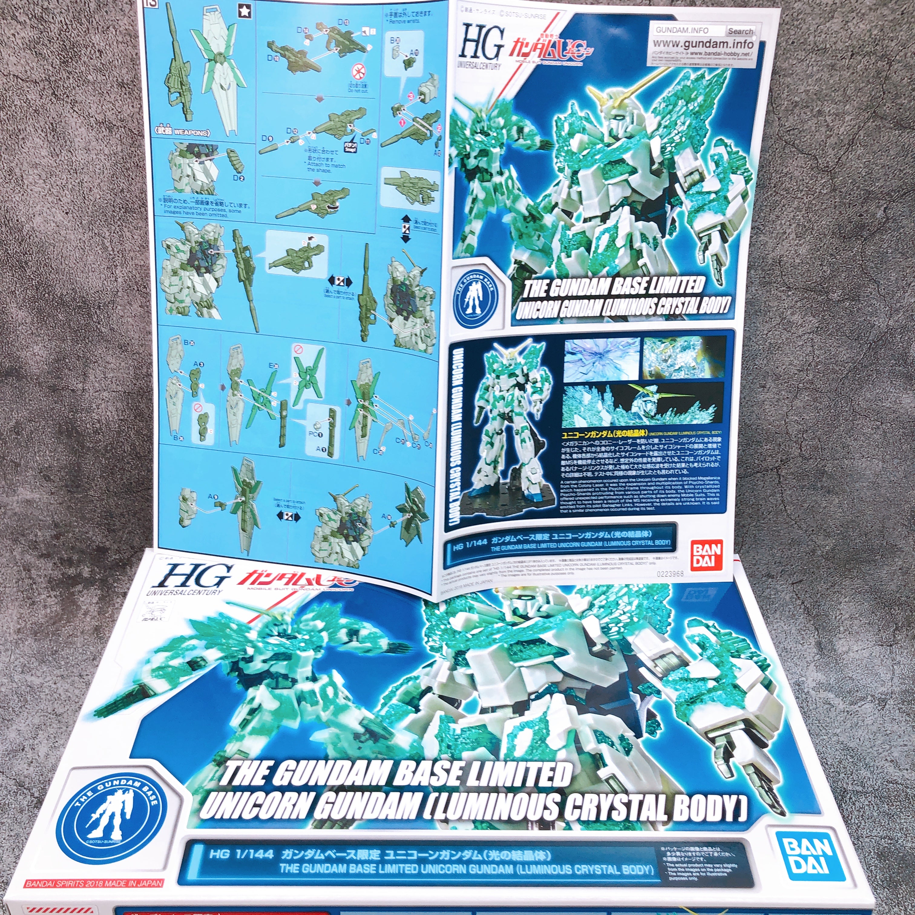 HG 1/144 Unicorn Gundam Luminous Crystal Body Limited Model Kit Bandai Japan NEW
