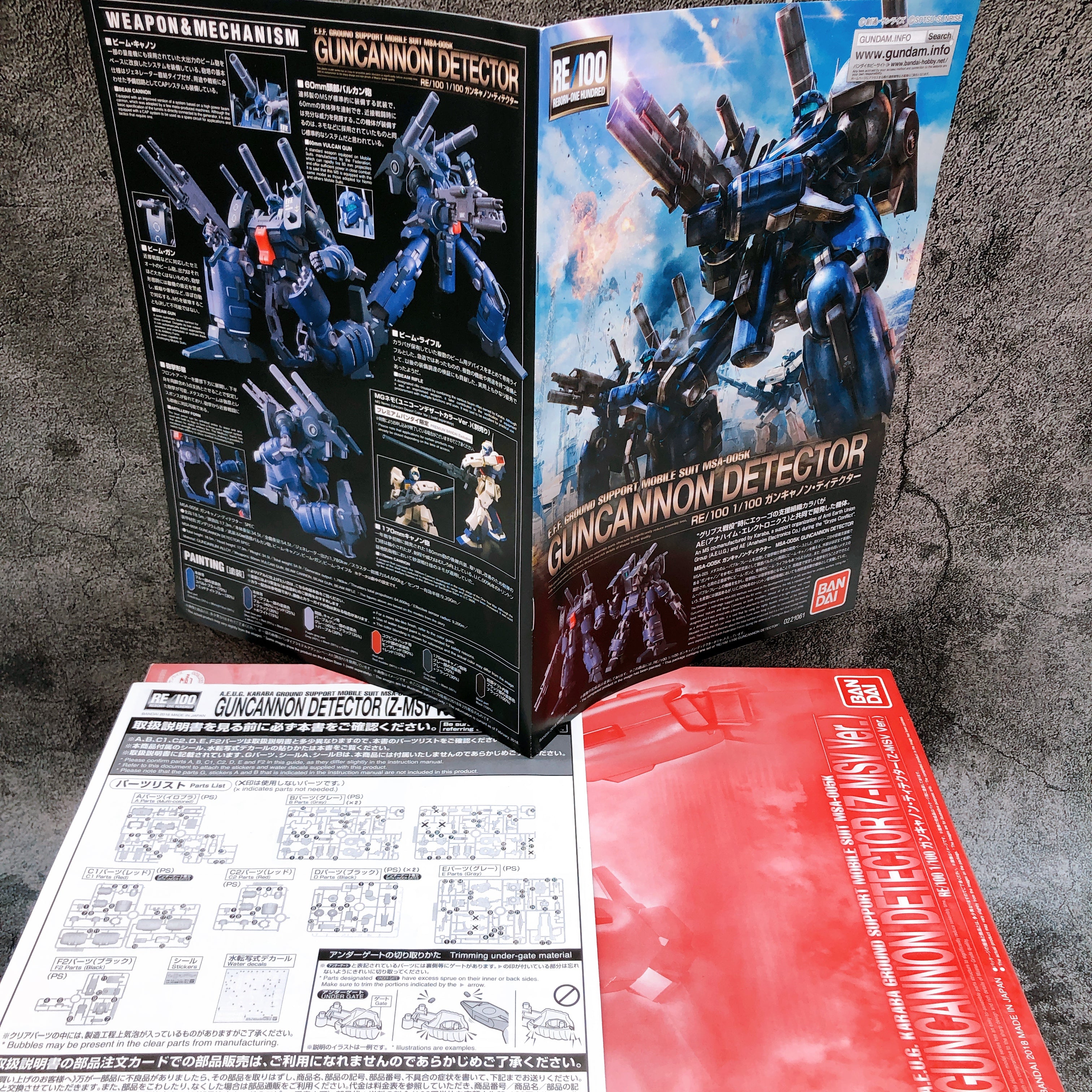 RE/100 1/100 Guncannon Detector Z-MSV Ver MSA-005K Kit Premium Bandai Japan NEW