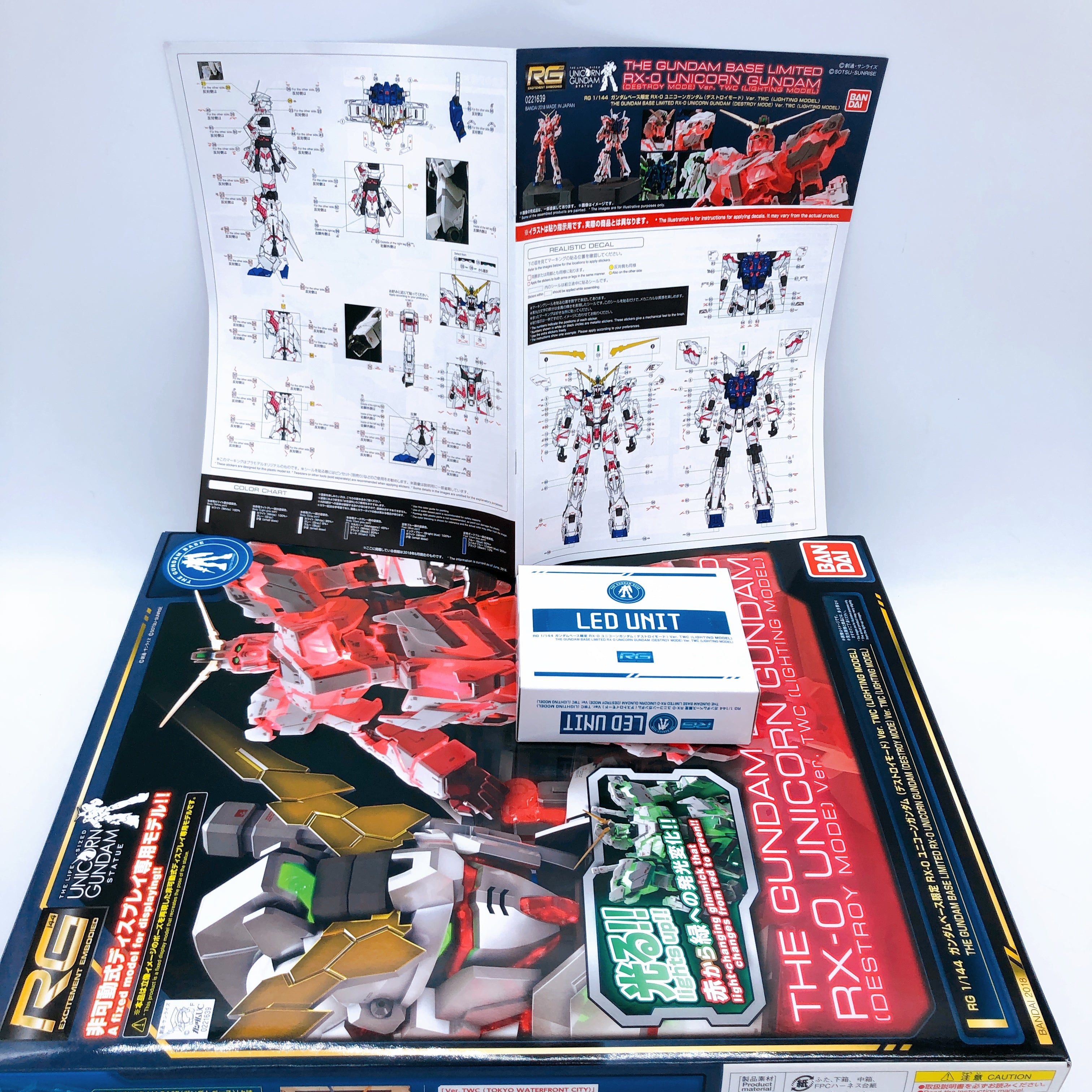 RG 1/144 Unicorn Gundam Destory Mode Ver.TWC Lighting Model Kit Bandai Japan NEW