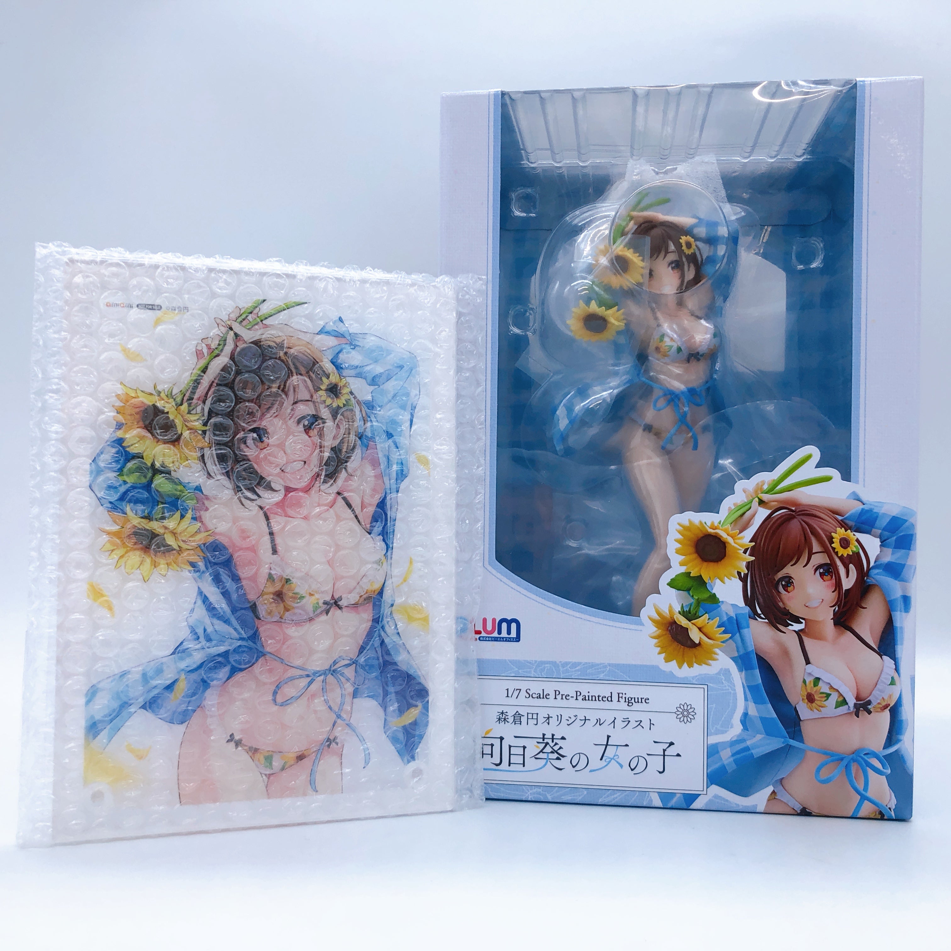 (w/Bonus) Illustration by En Morikura Sunflower Girl 1/7 Figure PLUM Japan NEW