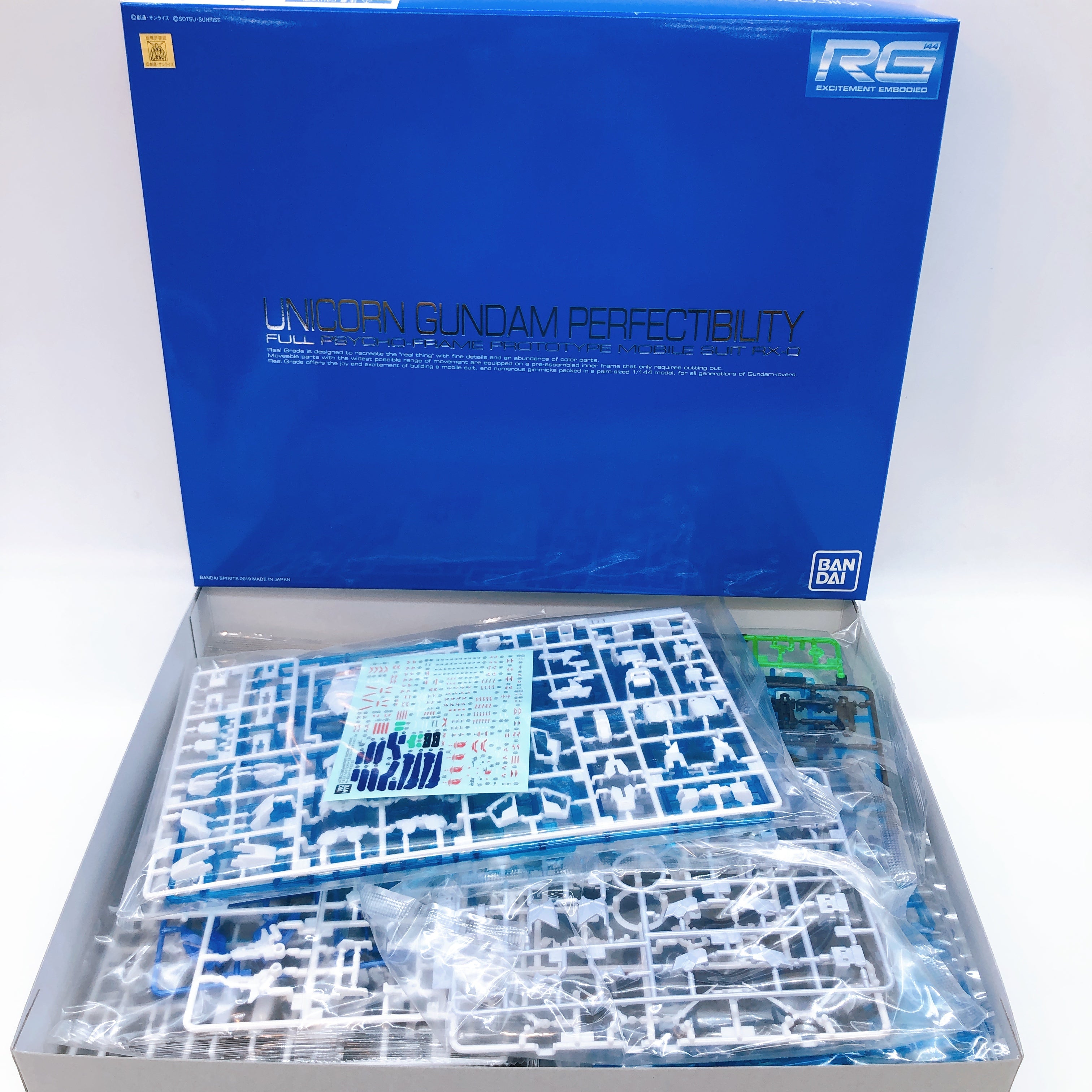RG 1/144 Unicorn Gundam Perfectibility Full Psycho-Frame Prototype Kit Bandai