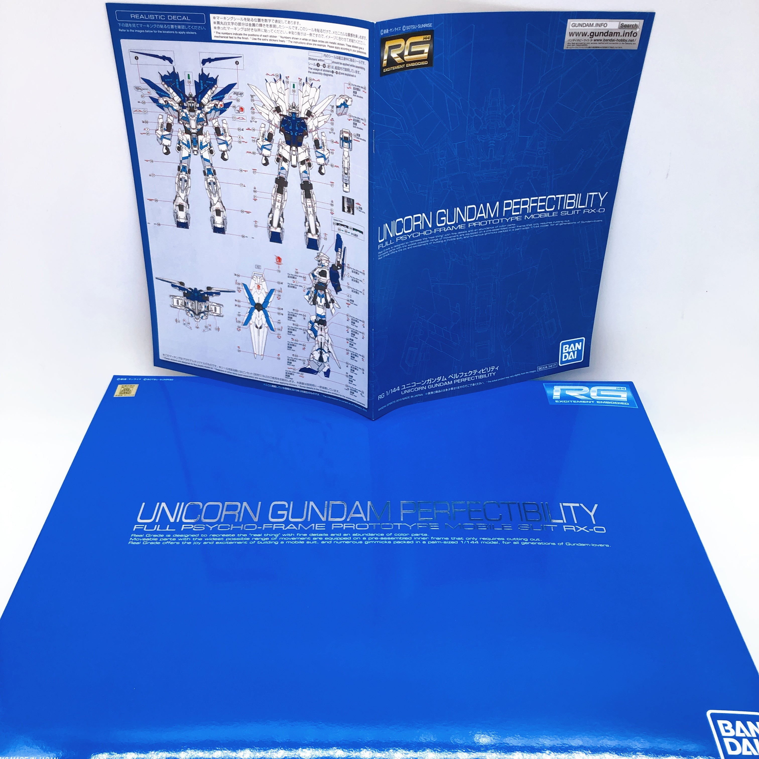 RG 1/144 Unicorn Gundam Perfectibility Full Psycho-Frame Prototype Kit Bandai