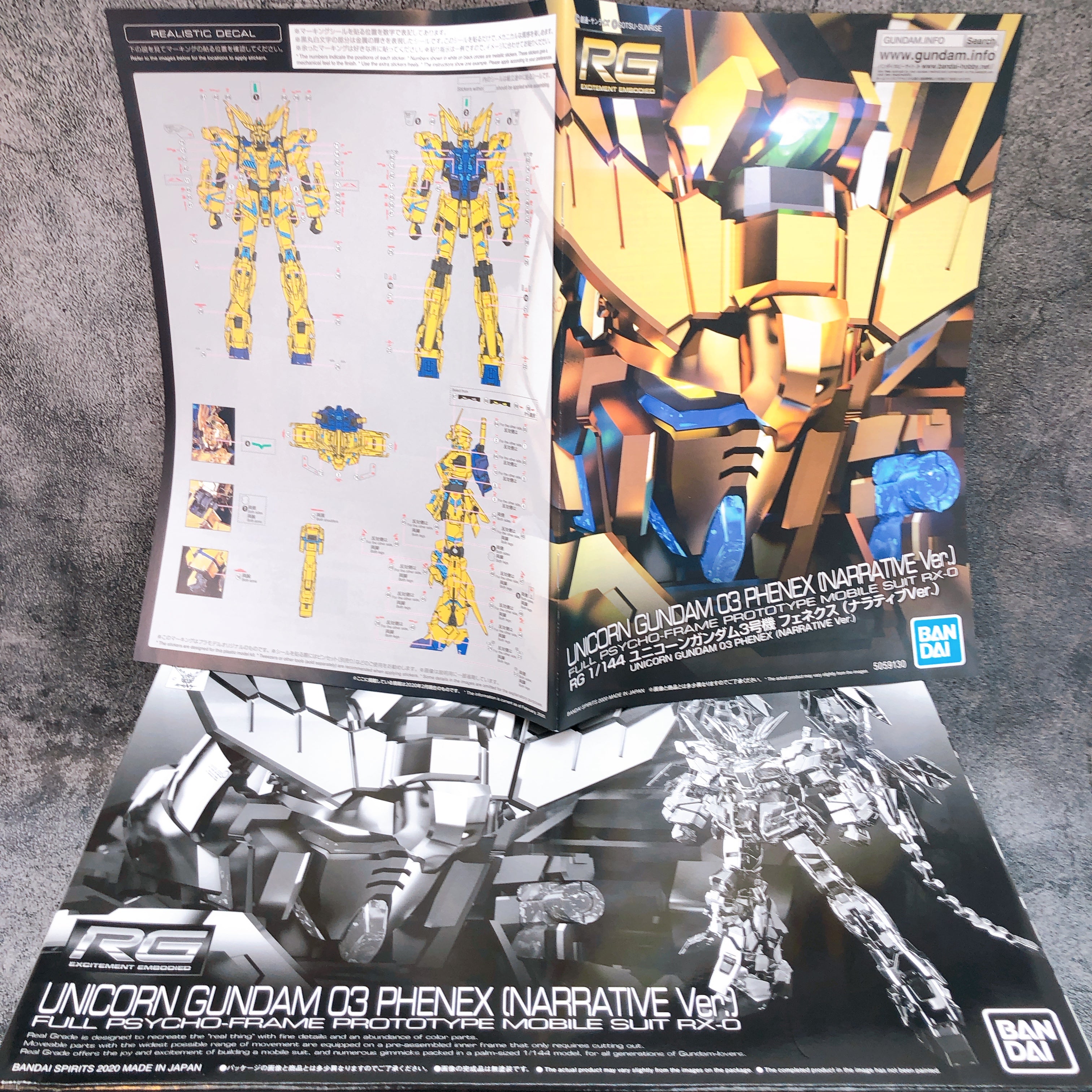 RG 1/144 Unicorn Gundam 03 Phenex Narrative Ver Model Kit Premium Bandai NEW