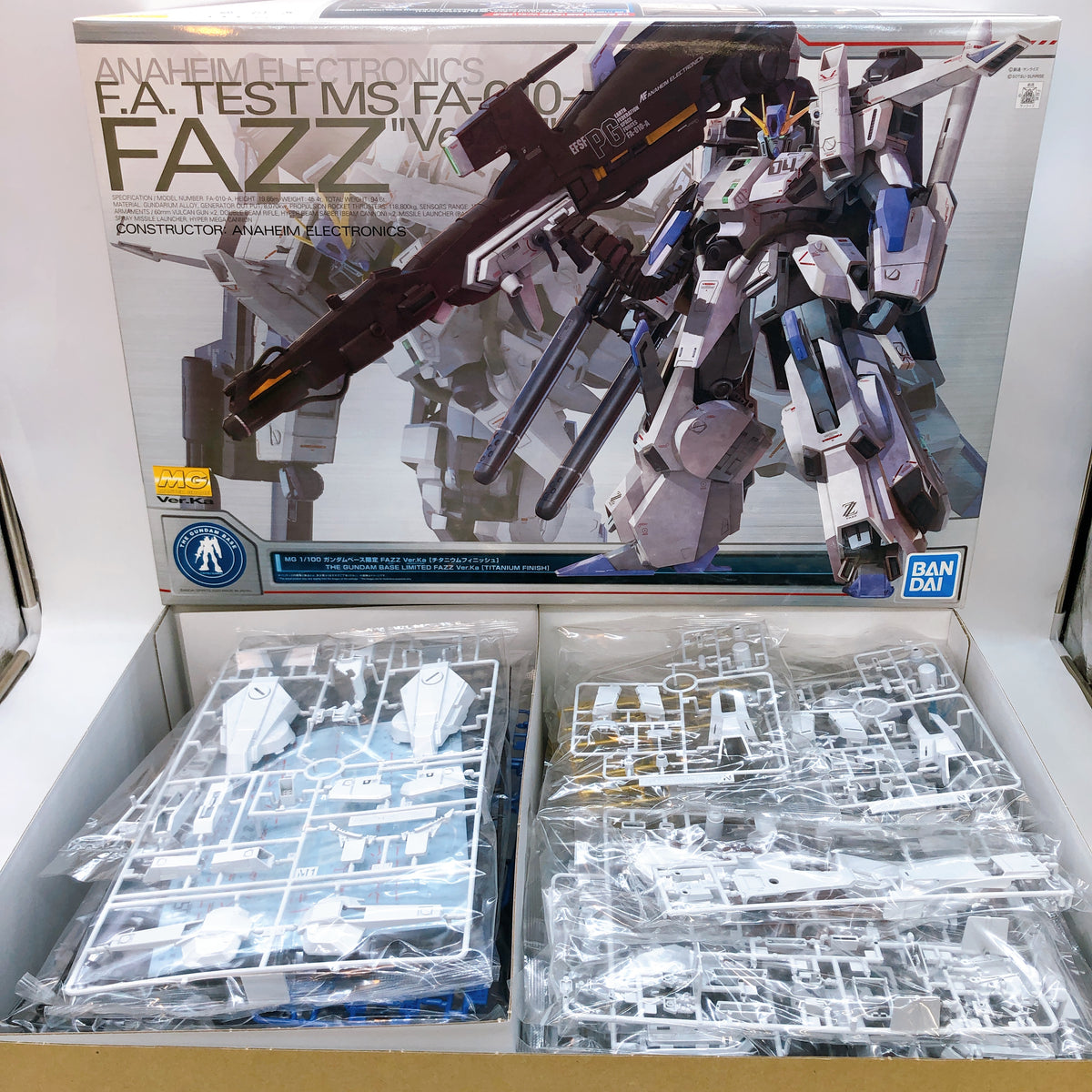 MG 1/100 FAZZ Ver.Ka Titanium Finish Gundam Base Limited Model Kit Bandai NEW