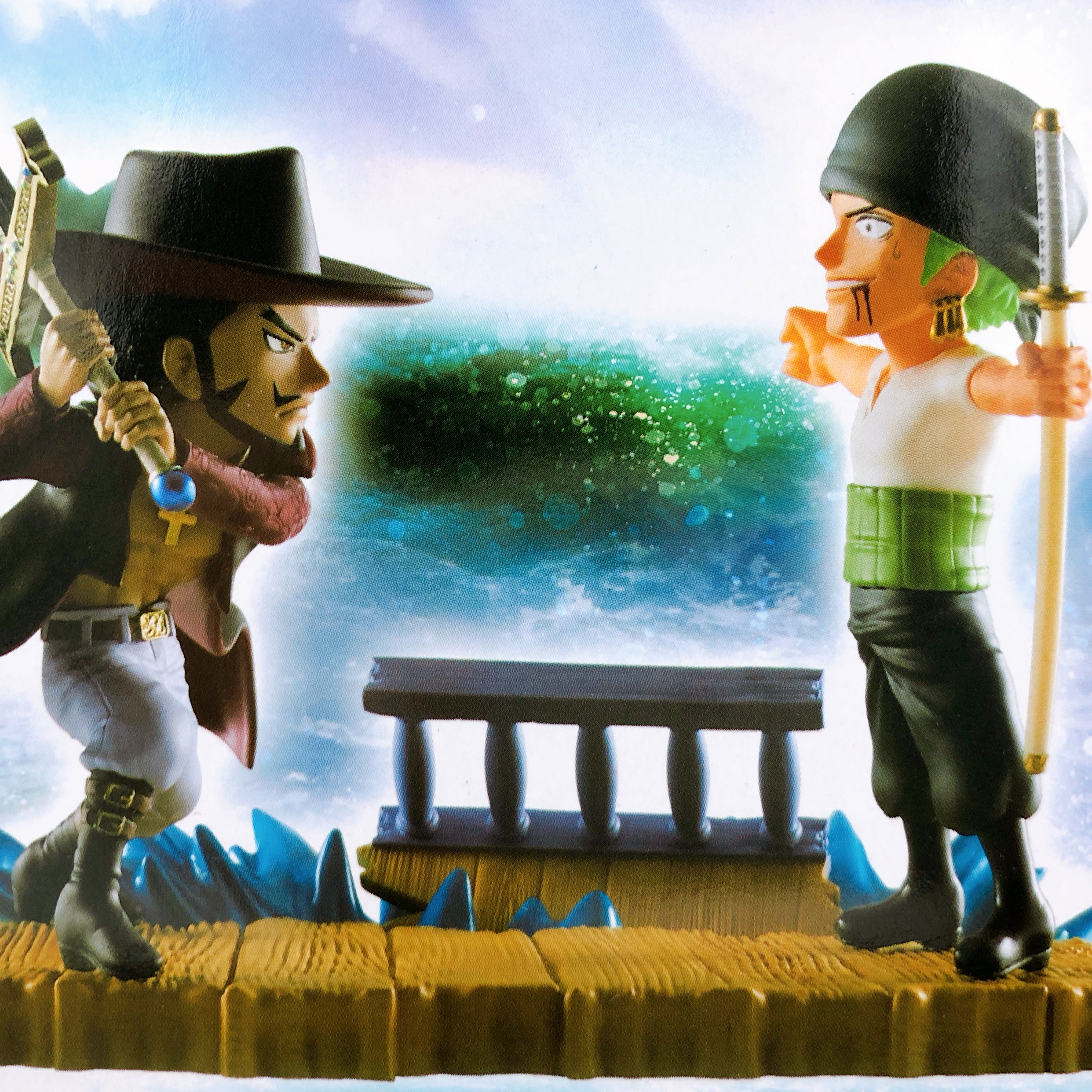 ONE PIECE Roronoa Zoro VS Dracule Mihawk World Collectable Figure Log Stories