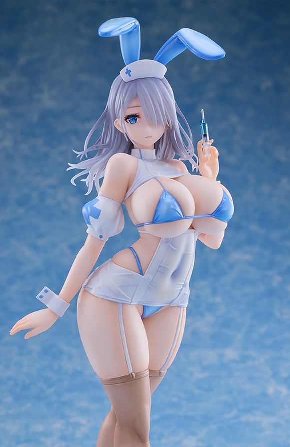 (w/Bonus) Blue Nurse Bunny 1/6 Scale Figure Illustrated by Mataro Native Japan