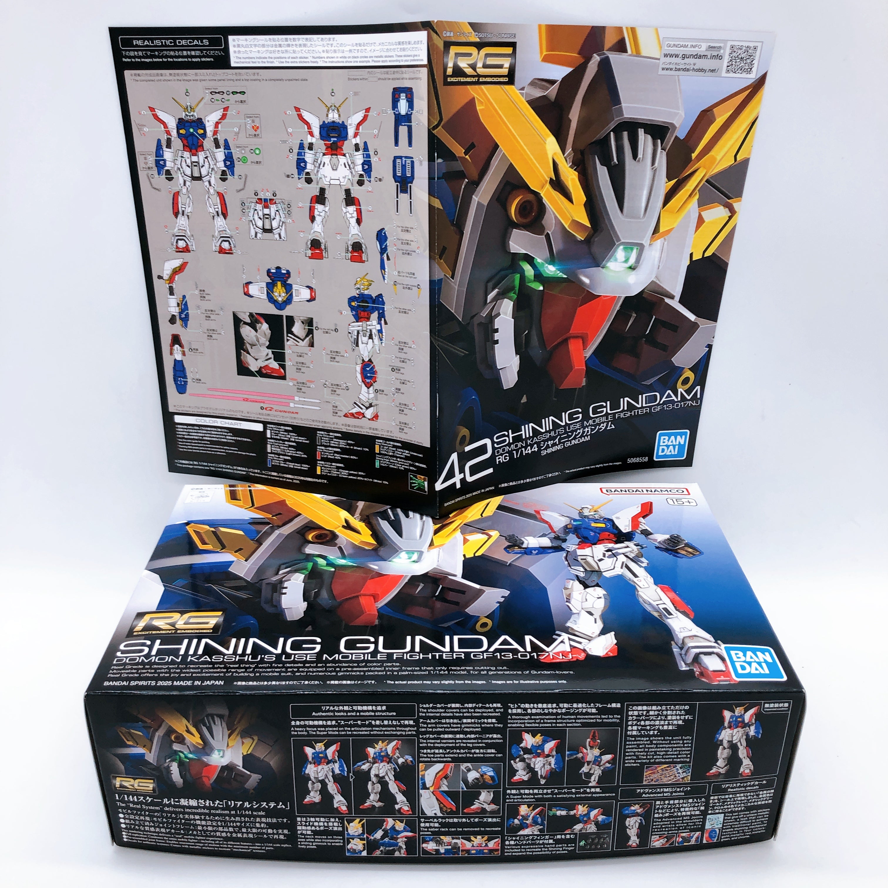 RG 1/144 Shining Gundam GF13-017NJ Domon Kasshu's Model Kit Gunpla Bandai Japan