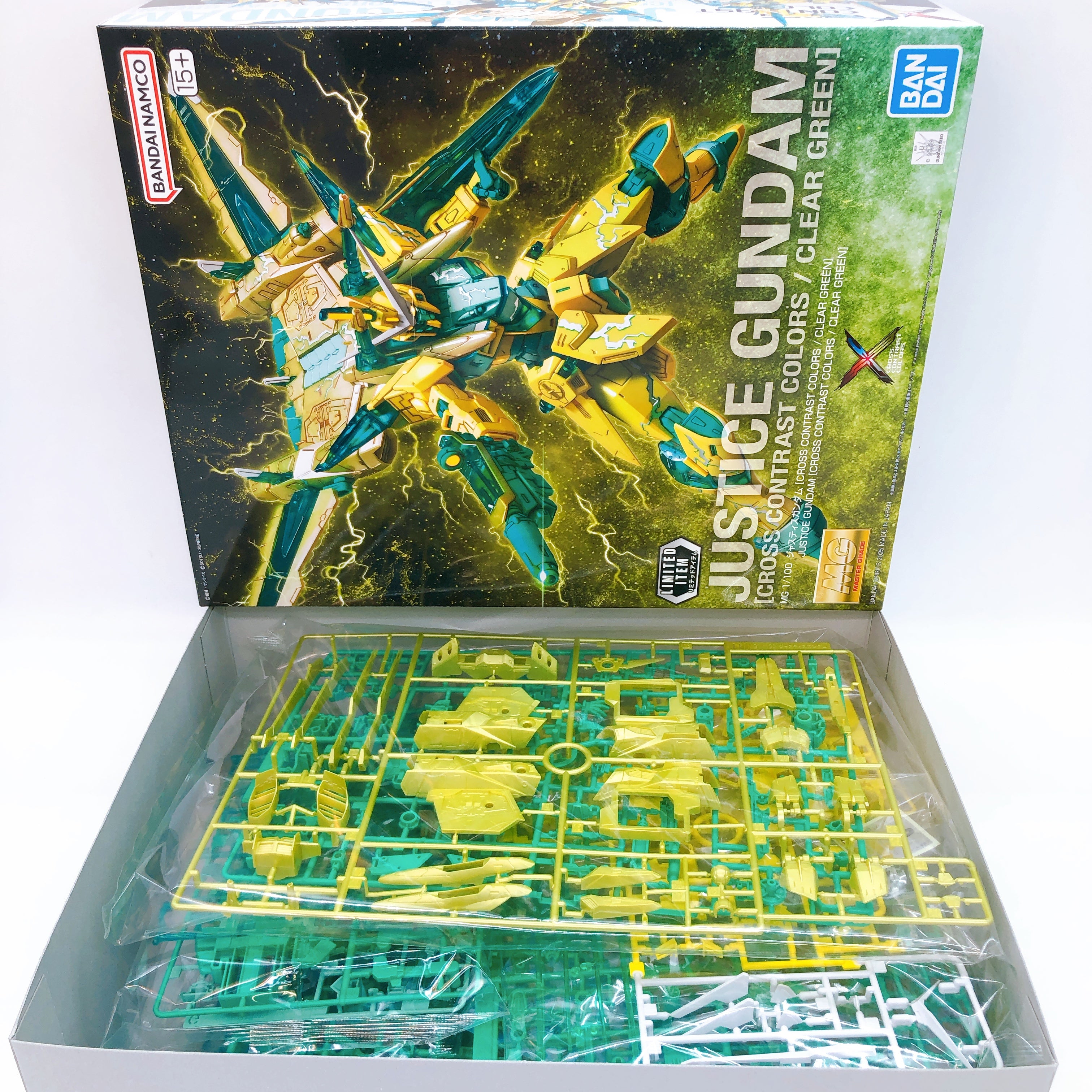 MG 1/100 Justice Gundam Cross Contrast Color Clear Green Limited Kit Bandai NEW