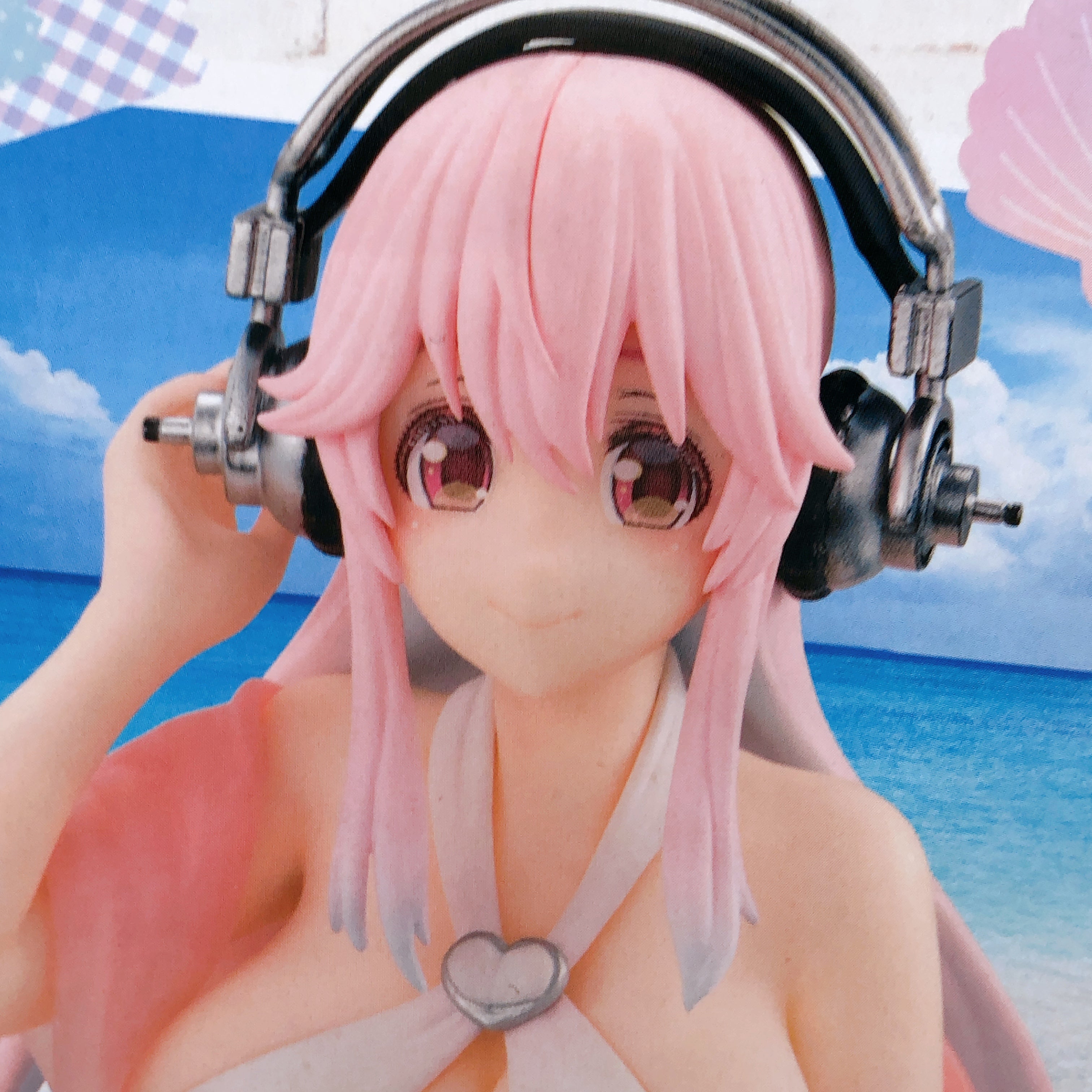 Super Sonico White Bikini ver. Noodle Stopper Figure FuRyu Japan Sealed FASTSHIP