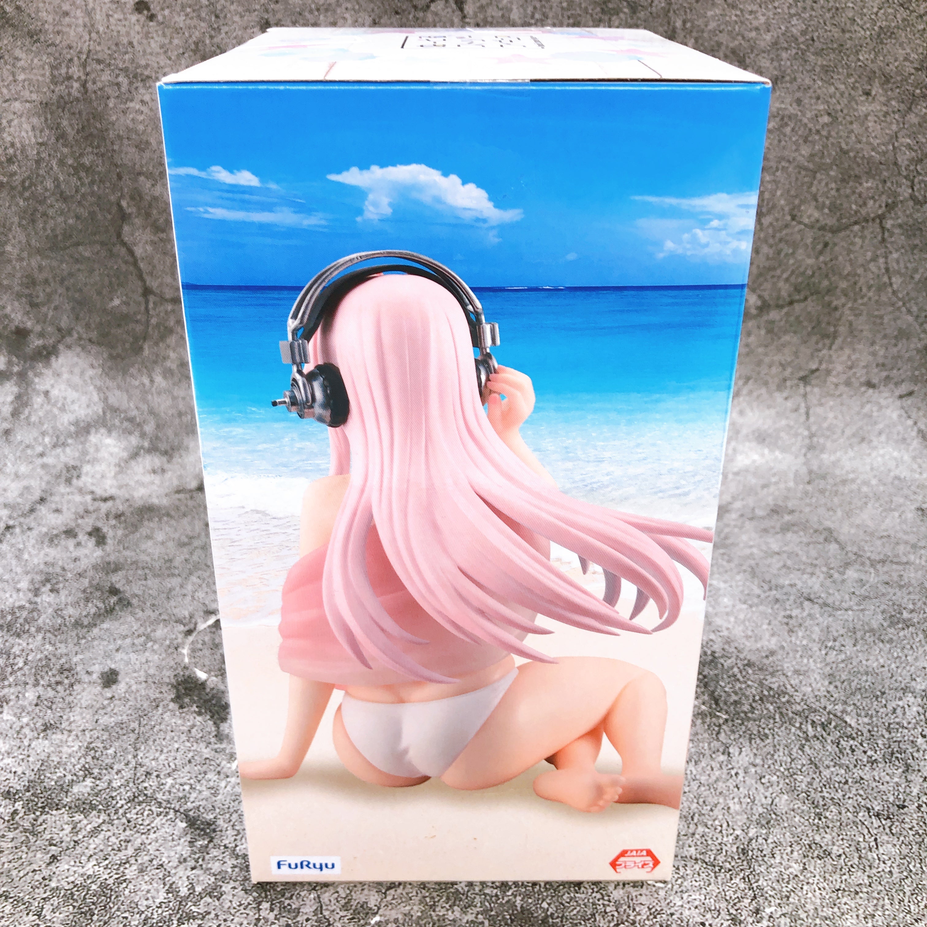 Super Sonico White Bikini ver. Noodle Stopper Figure FuRyu Japan Sealed FASTSHIP