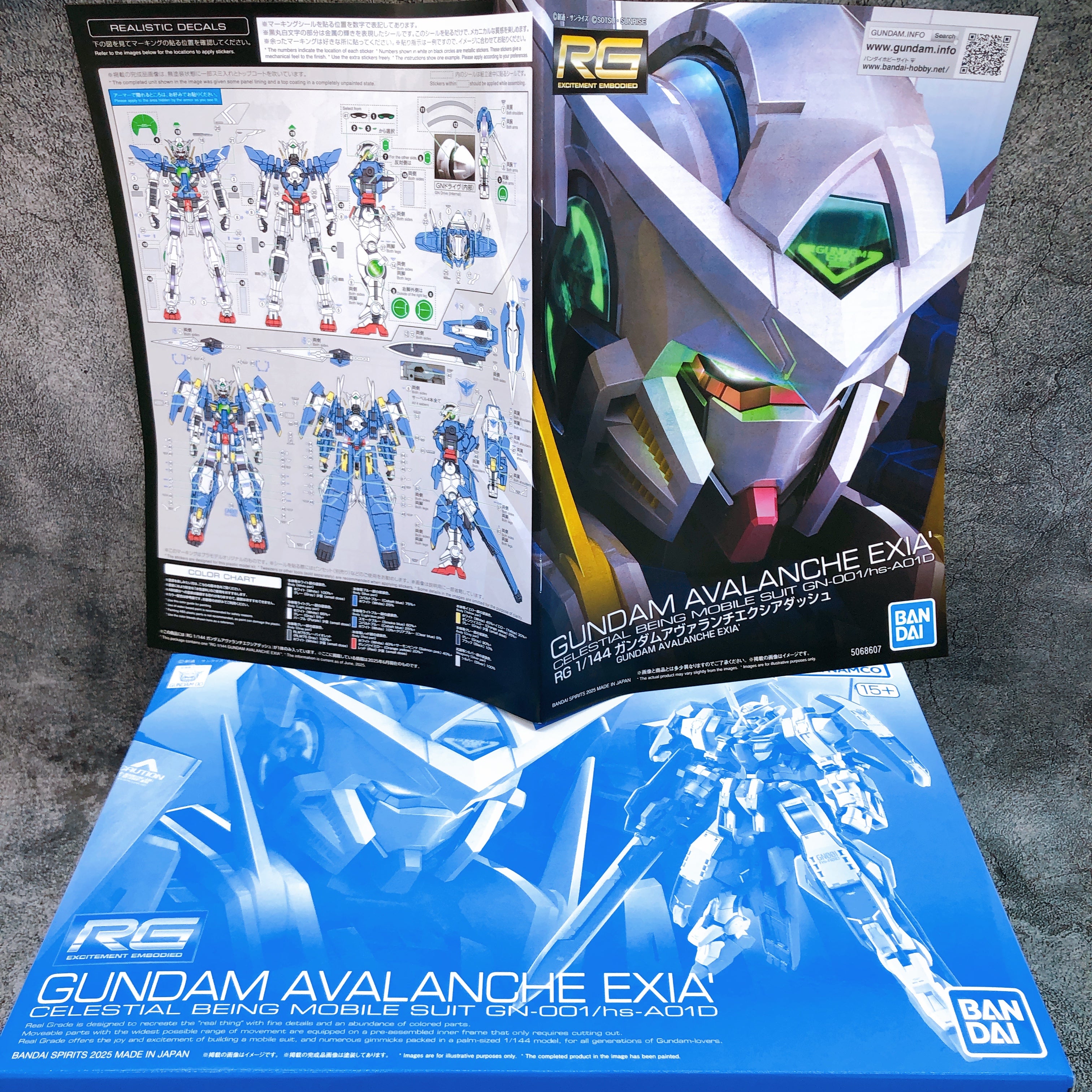 RG 1/144 Gundam Avalanche Exia Dash Gundam 00 Model Kit Premium Bandai Japan NEW