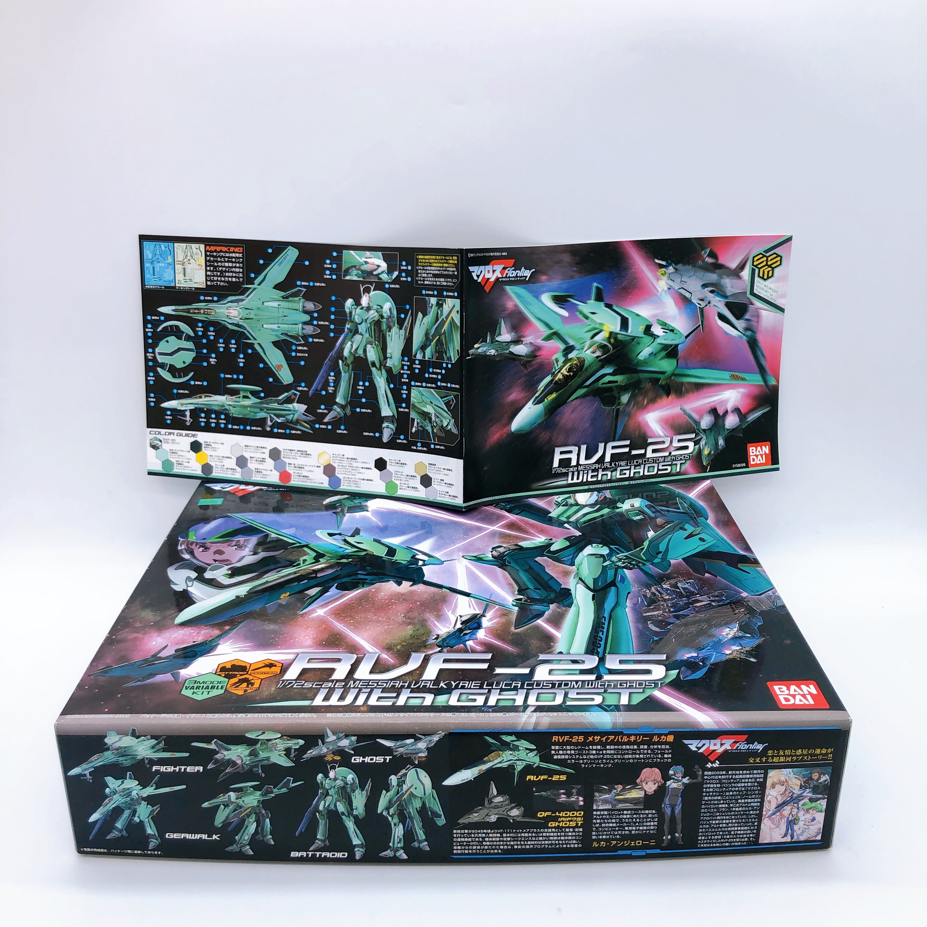 Macross Frontier Messiah Valkyrie 1/72 Model Kit RVF-25 Luca Custom With Ghost