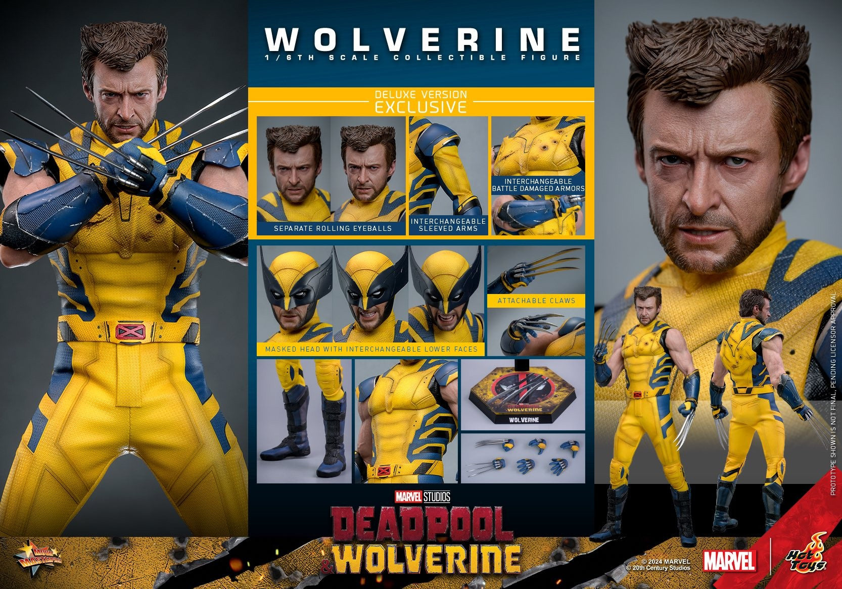 Hot Toys Wolverine Deluxe Version 1/6 Scale Deadpool & Wolverine Action Figure