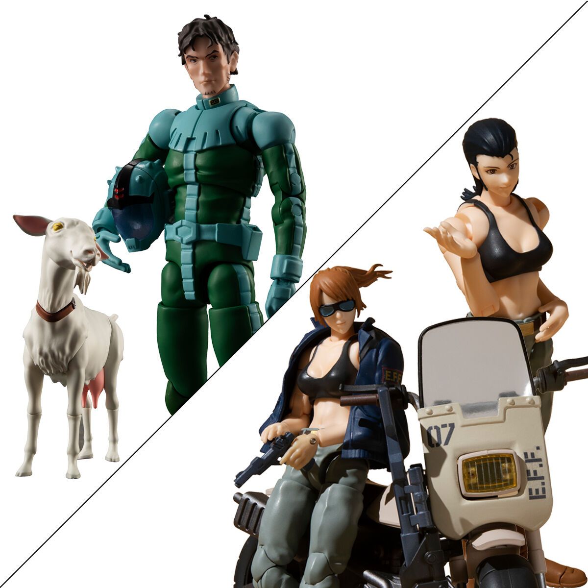 G.M.G. Cucuruz Doan & Blanca & E.F.F. Soldier & Motorcycle Set Box Megahouse