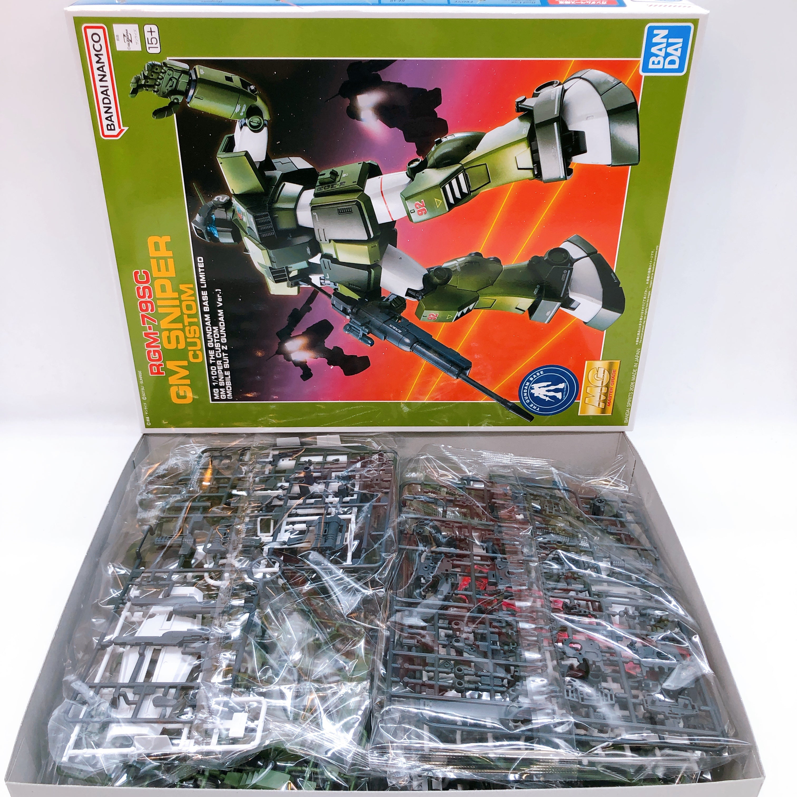 MG 1/100 GM Sniper Custom Mobile Suit Z Gundam Ver. Gundam Base Kit Bandai NEW