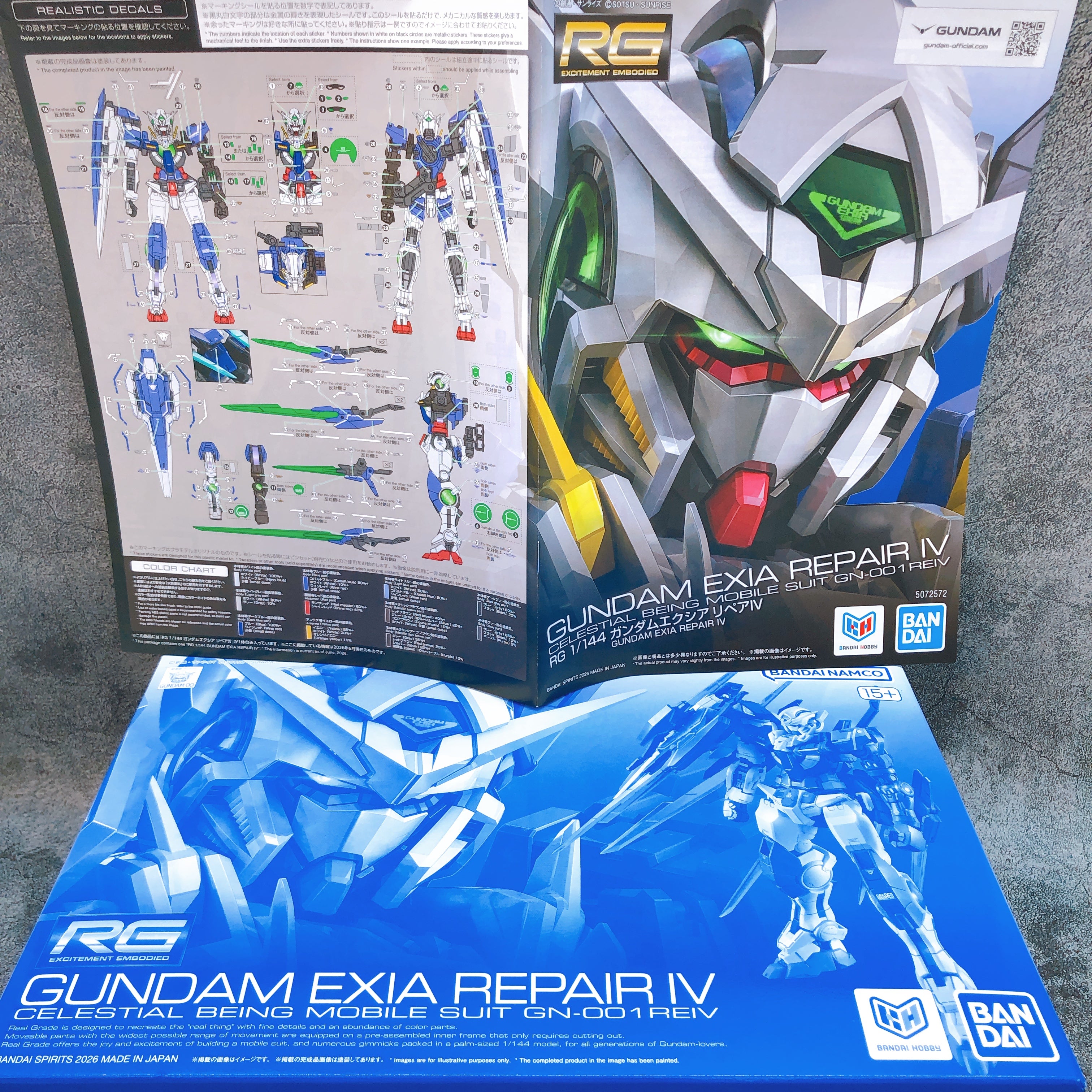 RG 1/144 Gundam Exia Repair IV GN-001REIV Model Kit Premium Bandai Japan NEW