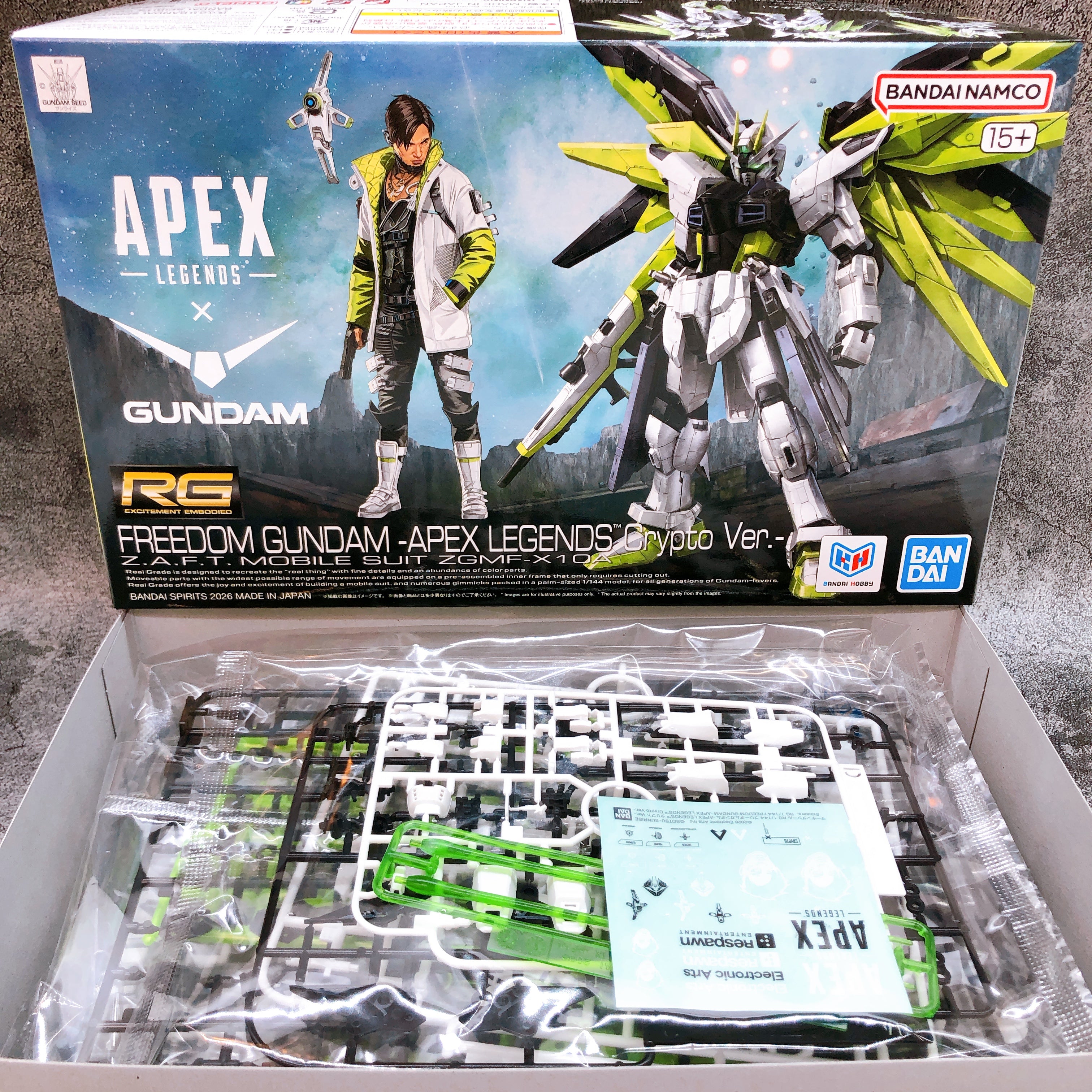 RG 1/144 Freedom Gundam APEX LEGENDS Crypto Ver Kit 15+ Premium Bandai Japan NEW