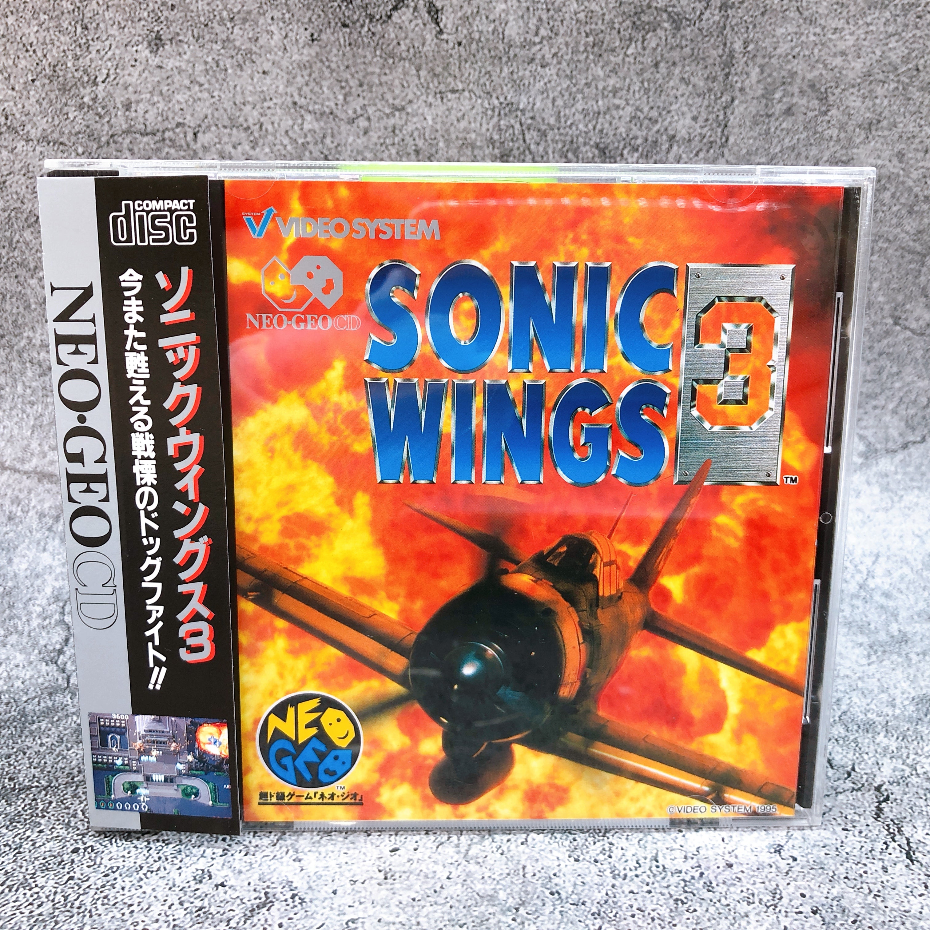 Neo Geo CD Sonic Wings 3 VIDEO SYSTEM Japan Shooting Game in Stock