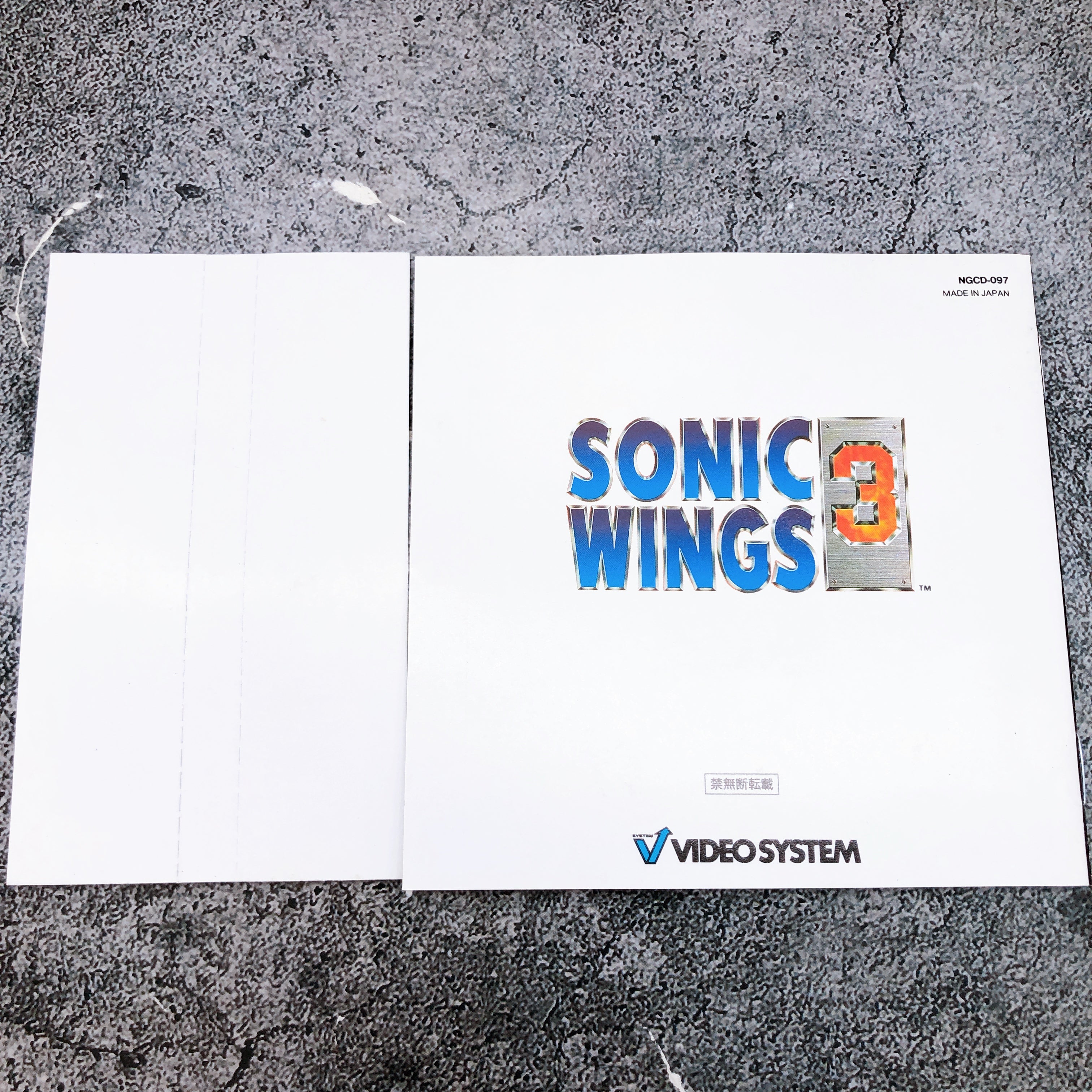 Neo Geo CD Sonic Wings 3 VIDEO SYSTEM Japan Shooting Game in Stock