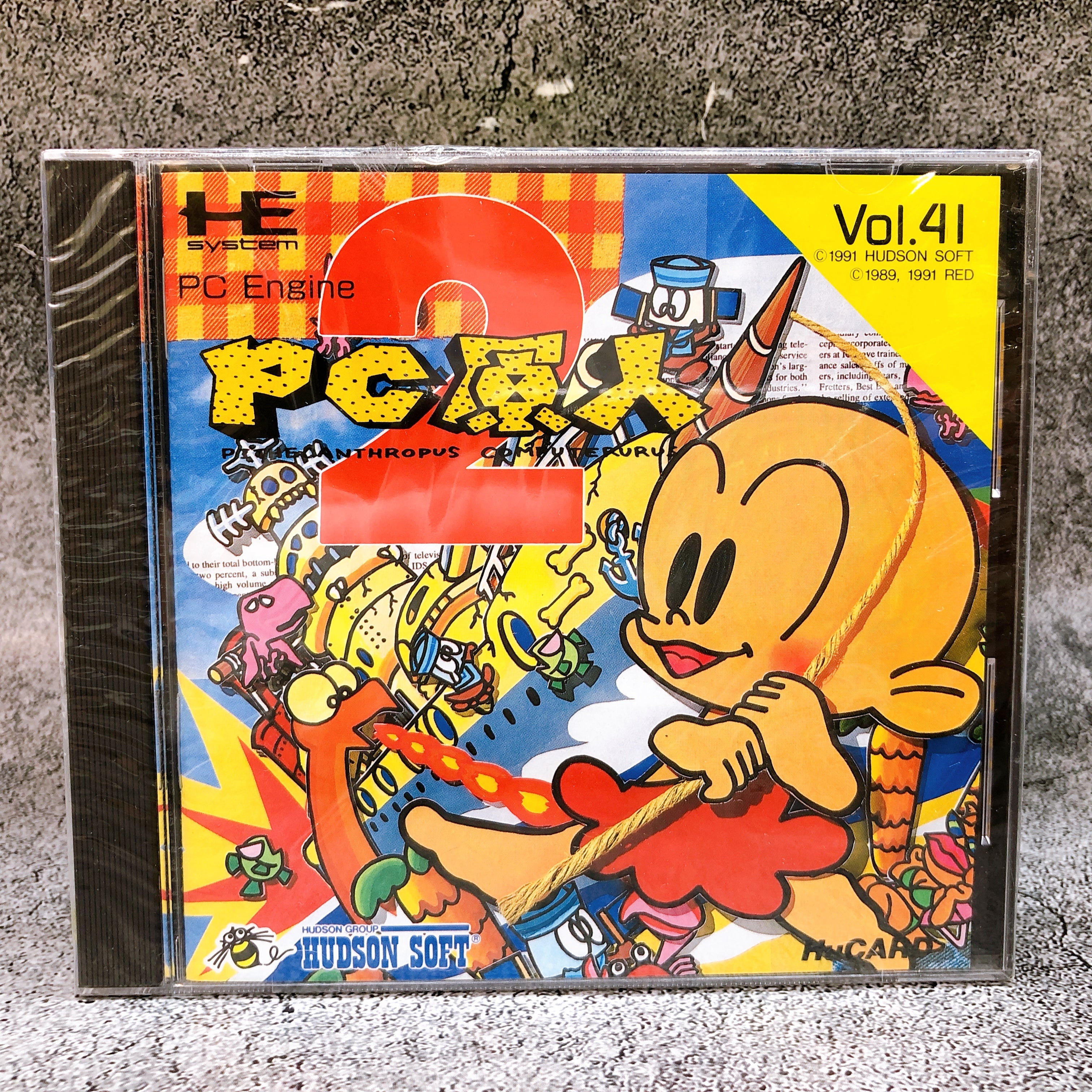 PC Engine Hu Card PC GENJIN 2 Bonk's Revenge Hudson Japan Game Sealed AUTHENTIC