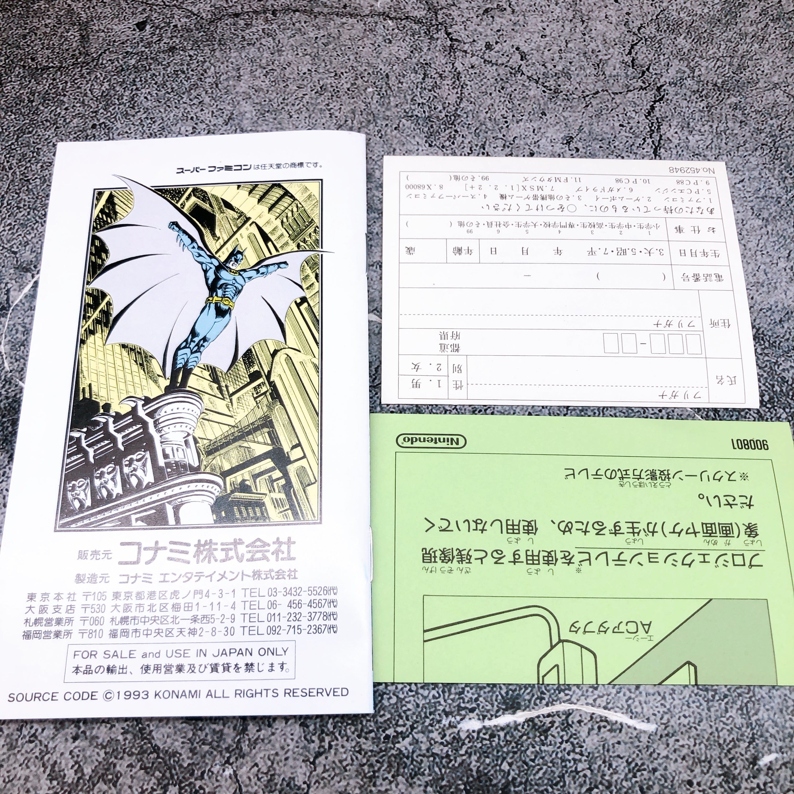 Nintendo Super Famicom Batman Returns Konami Japan SNES SFC Game in Stock