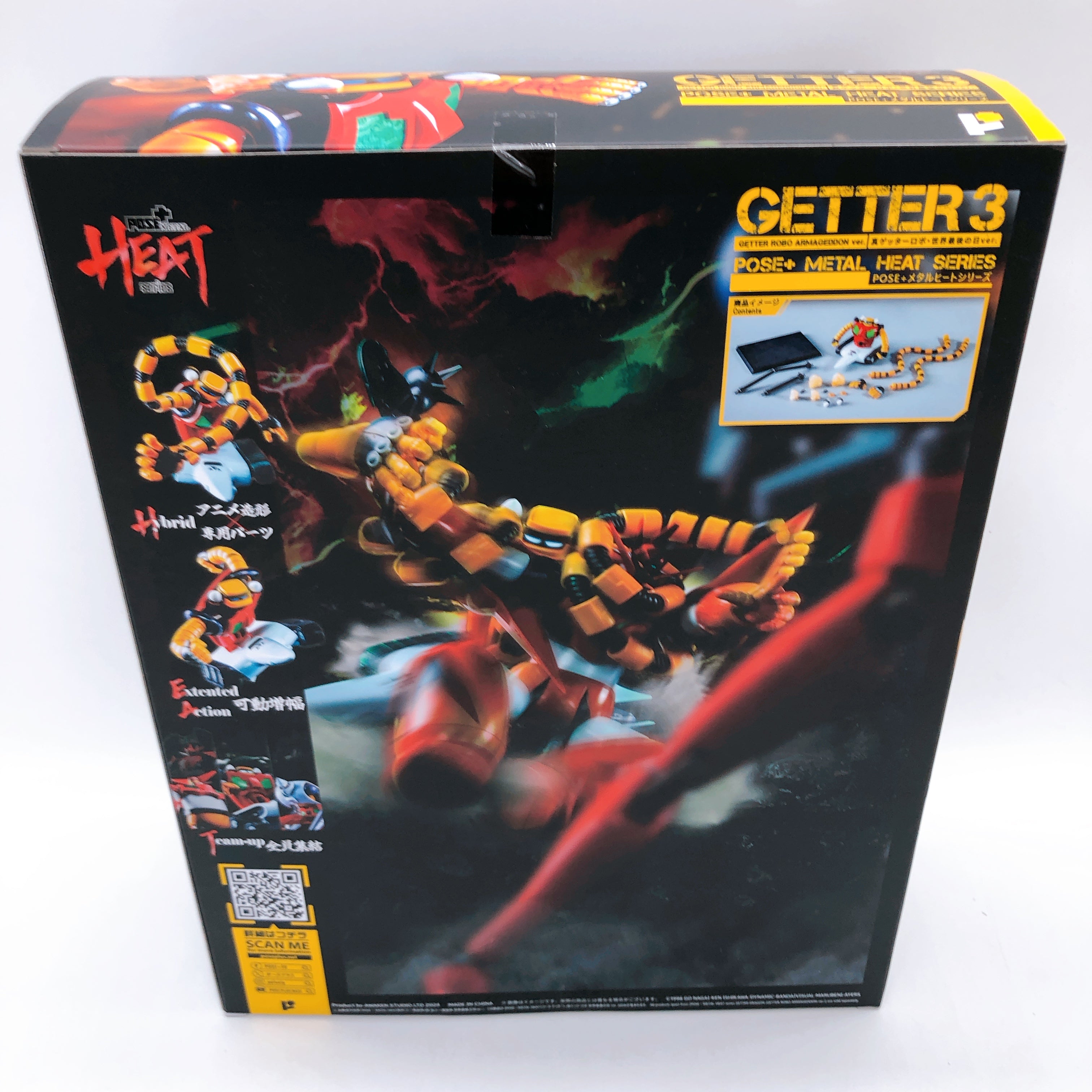 POSE+ METAL HEAT Series Getter 1 2 3 Set Getter Robo Armageddon Figure Japan NEW