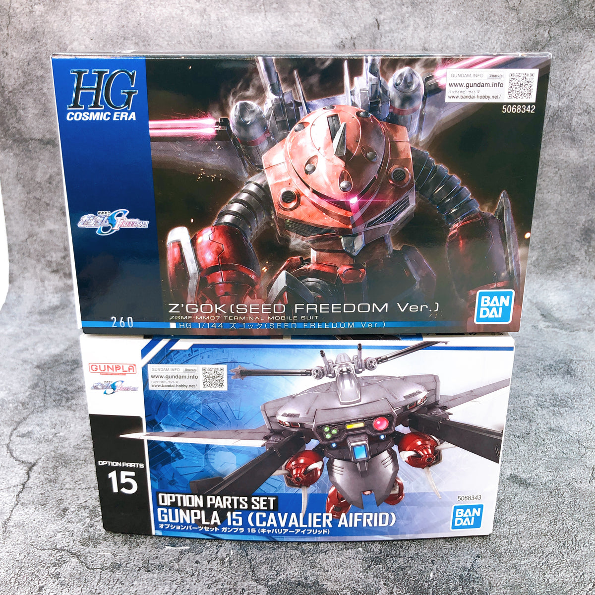 HG 1/144 Z'Gok SEED FREEDOM Ver & Cavalier Aifrid Set Model Kit Bandai Japan NEW