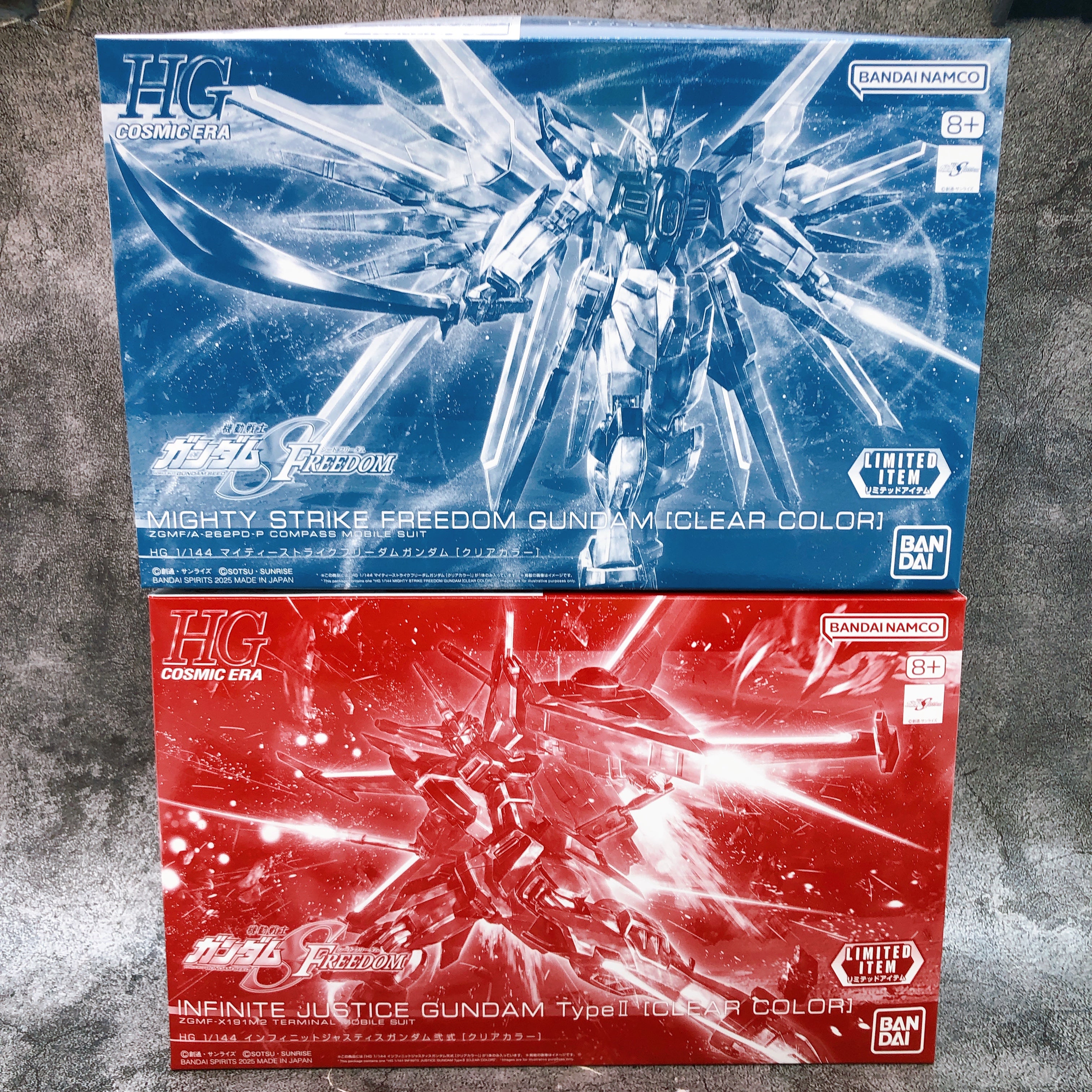 HG 1/144 Mighty Strike Freedom & Infinite Justice Gundam Type-2 Clear Color Set