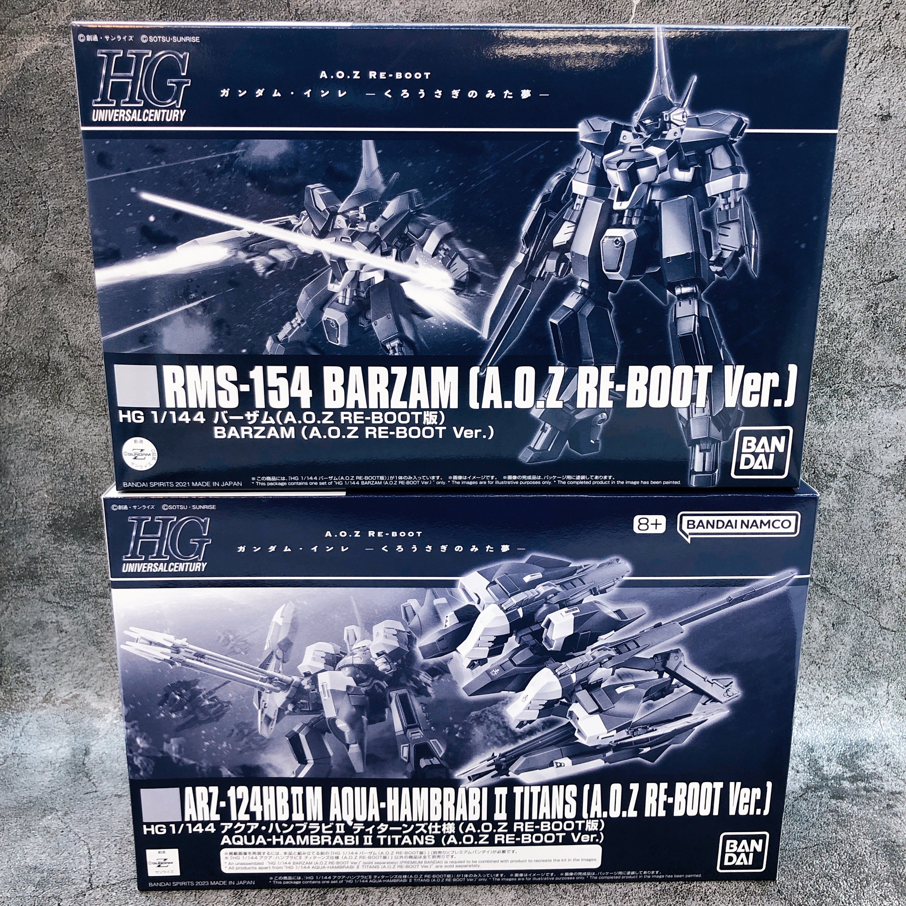 HG 1/144 Barzam & Aqua-Hambrabi II Titans A.O.Z Re-Boot Ver Set Premium Bandai