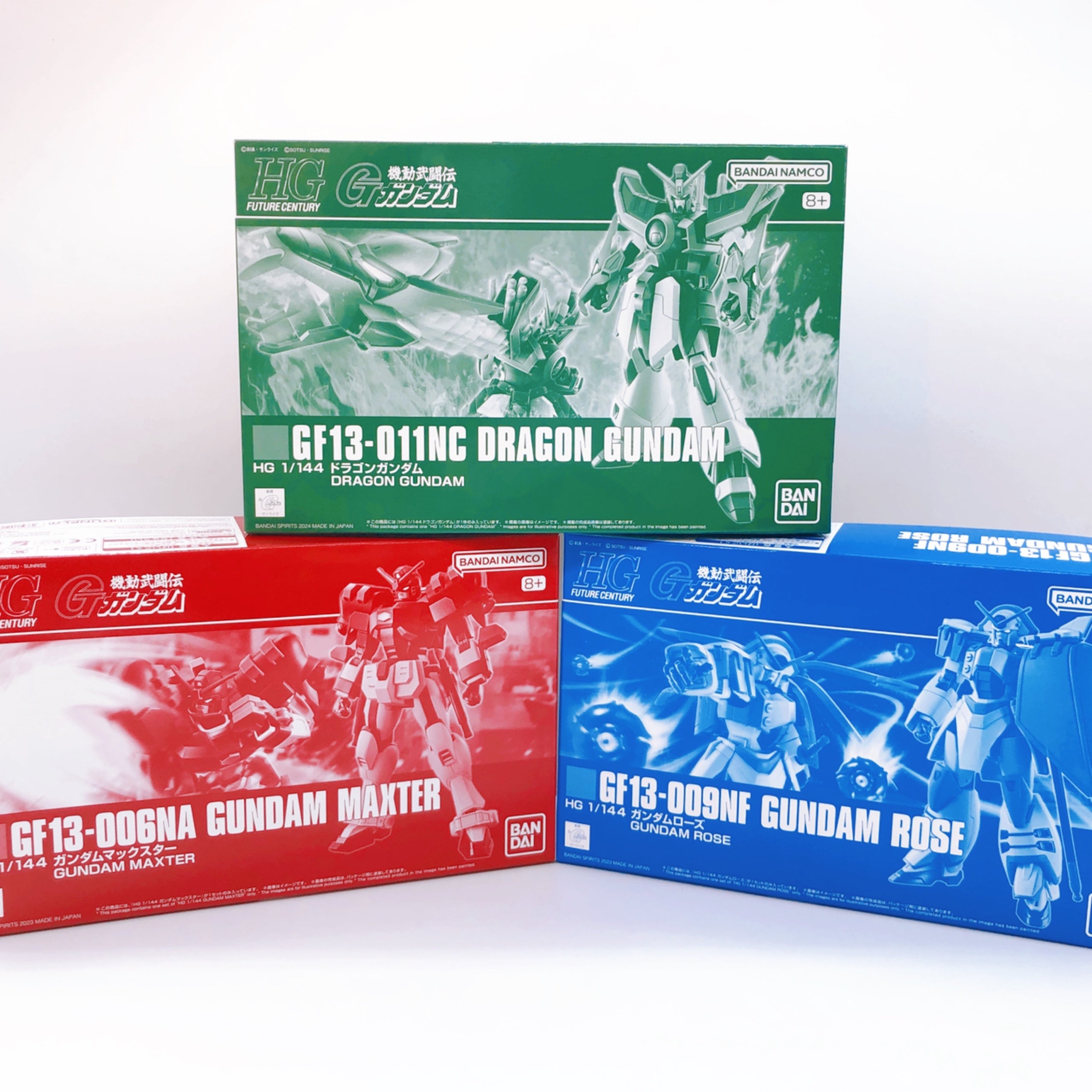 HG 1/144 Gundam Maxter & Gundam Rose & Dragon Gundam Set Kit Premium Bandai NEW