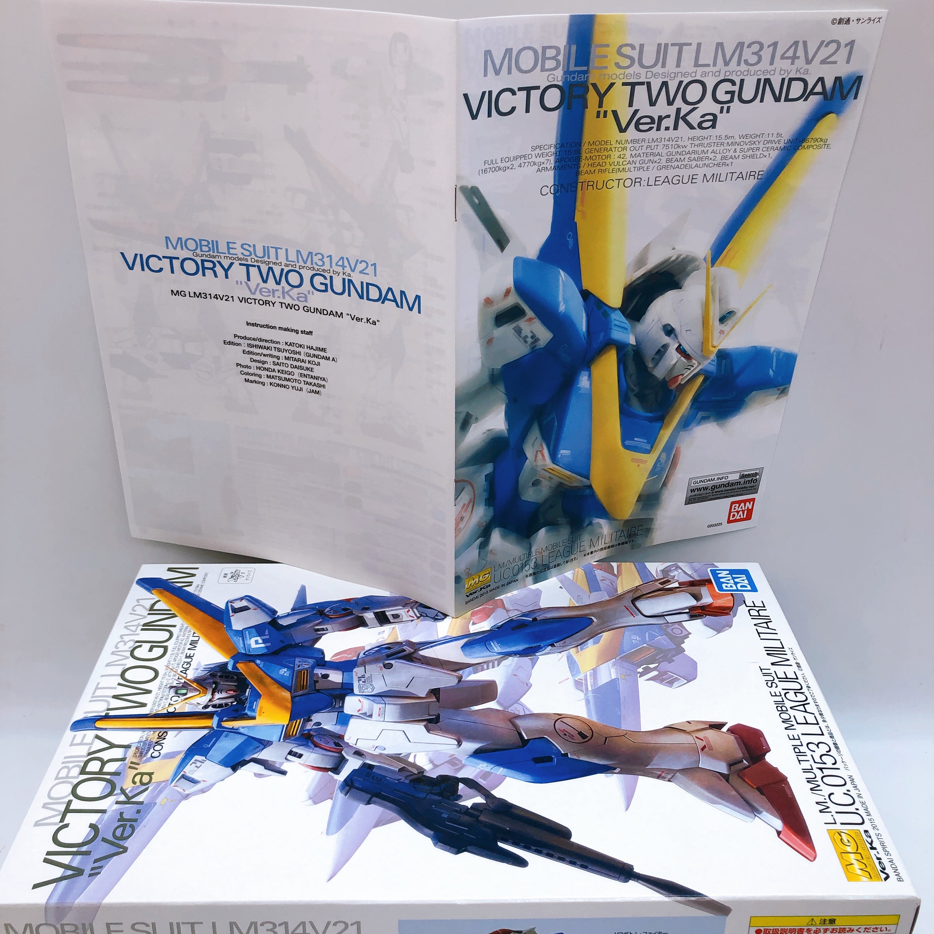 MG 1/100 V2 Gundam Ver.Ka & Expansion Parts Set of 3 Model Kit Premium Bandai