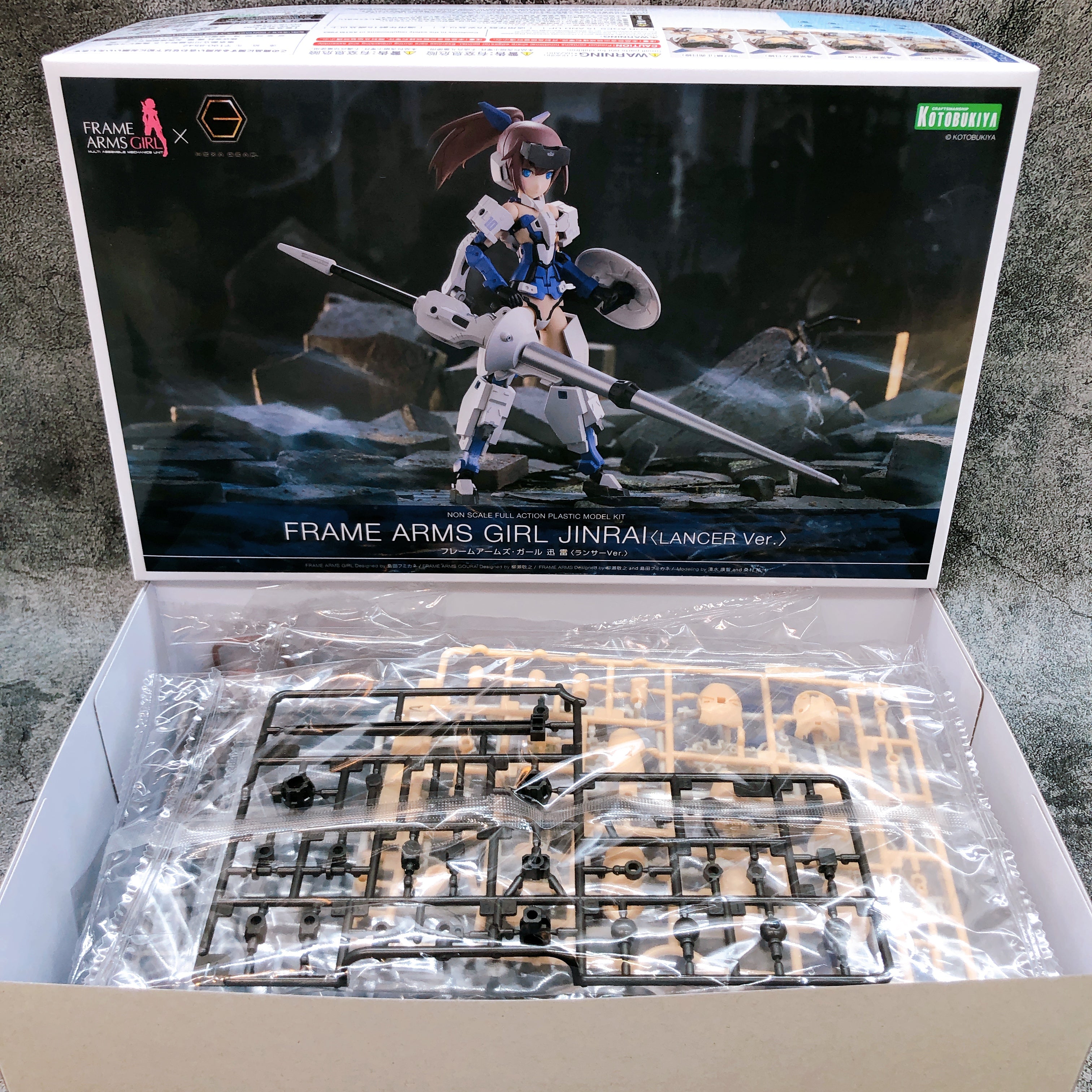 Frame Arms Girl JINRAI Lancer ver & Bonus Hair Parts Set Kit KOTOBUKIYA Japan