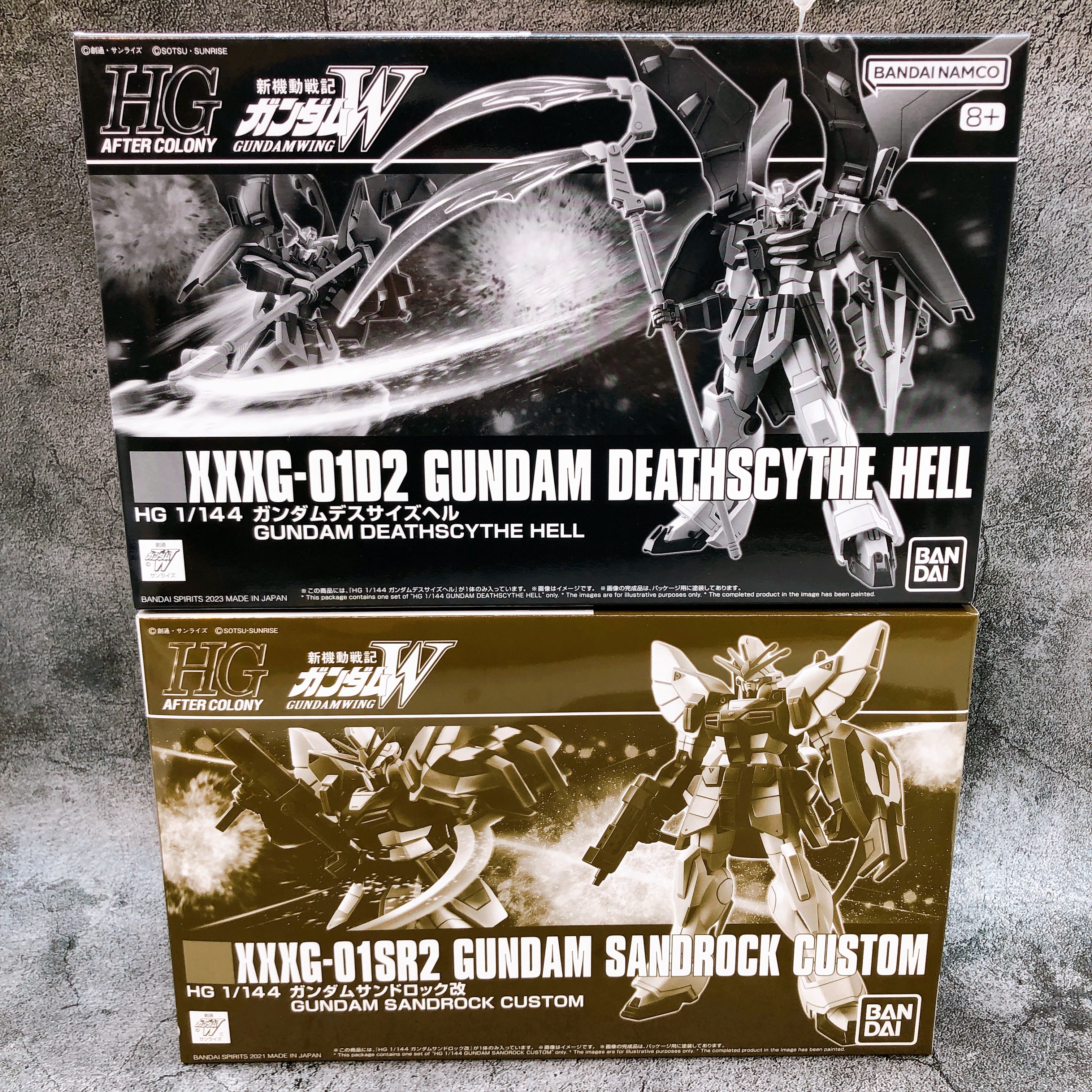HG 1/144 Gundam Sandrock Custom & Gundam Deathscythe Hell Set Kit Premium Bandai