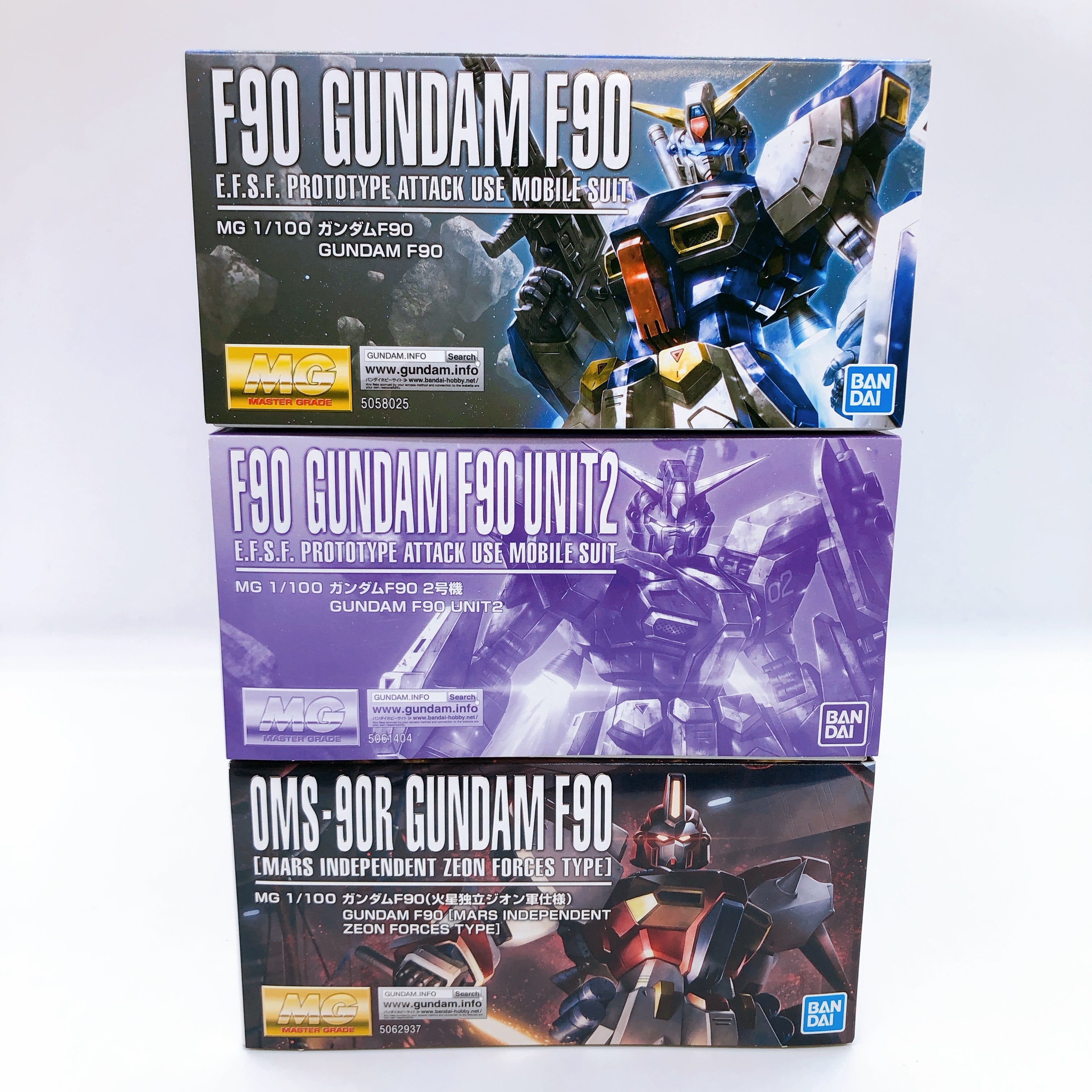MG 1/100 Gundam F90 / F90 Unit 2 / F90 Mars Type Set of 3 Kit Premium Bandai NEW
