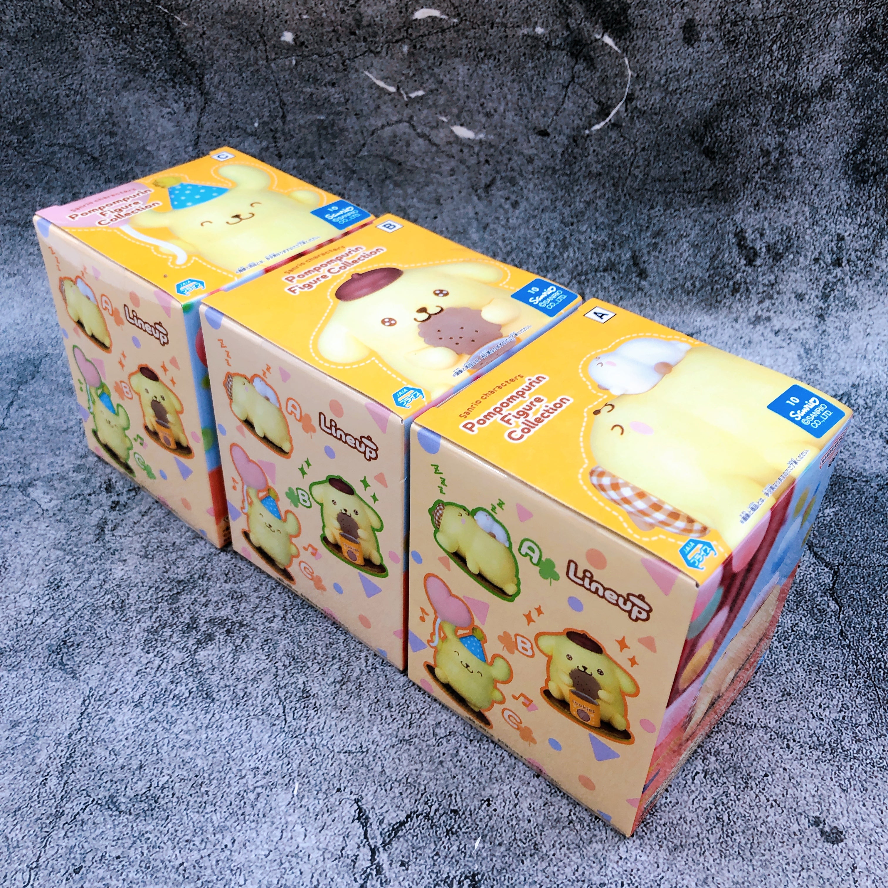 Sanrio Characters Pompompurin Figure Collection Set of 3 BANPRESTO Japan Sealed