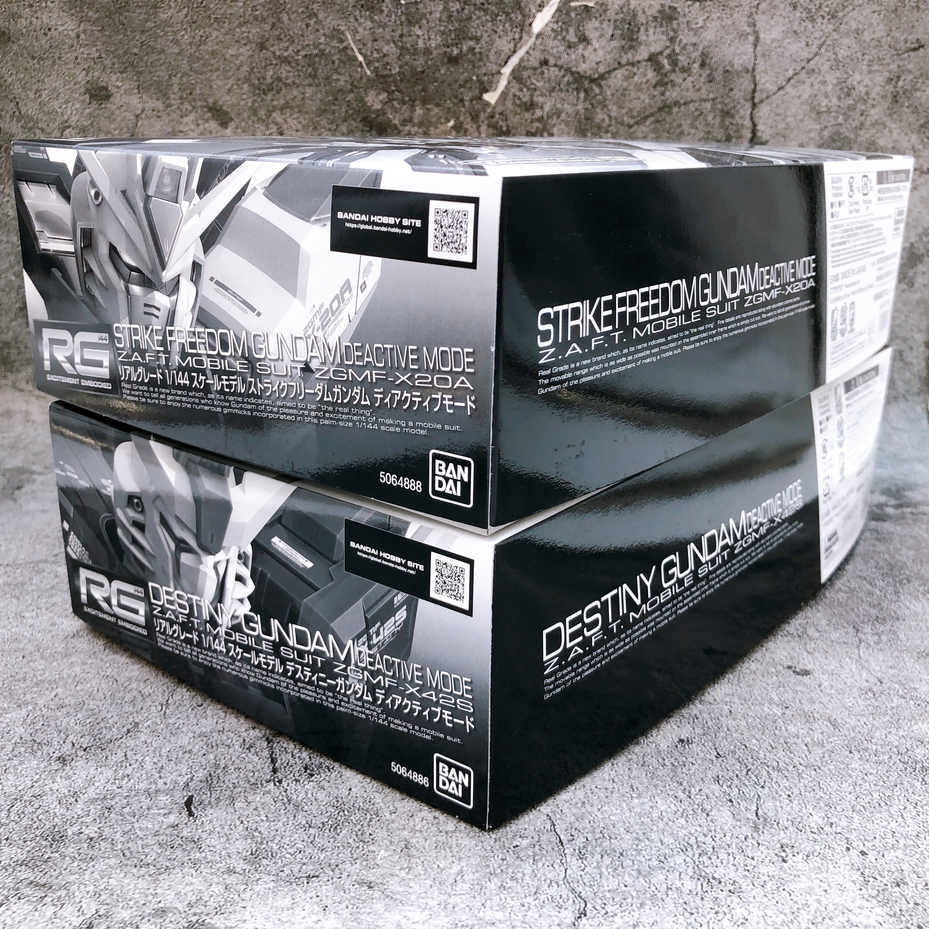 RG 1/144 Strike Freedom Gundam & Destiny Gundam Deactive Mode Set Kit 15+ Bandai