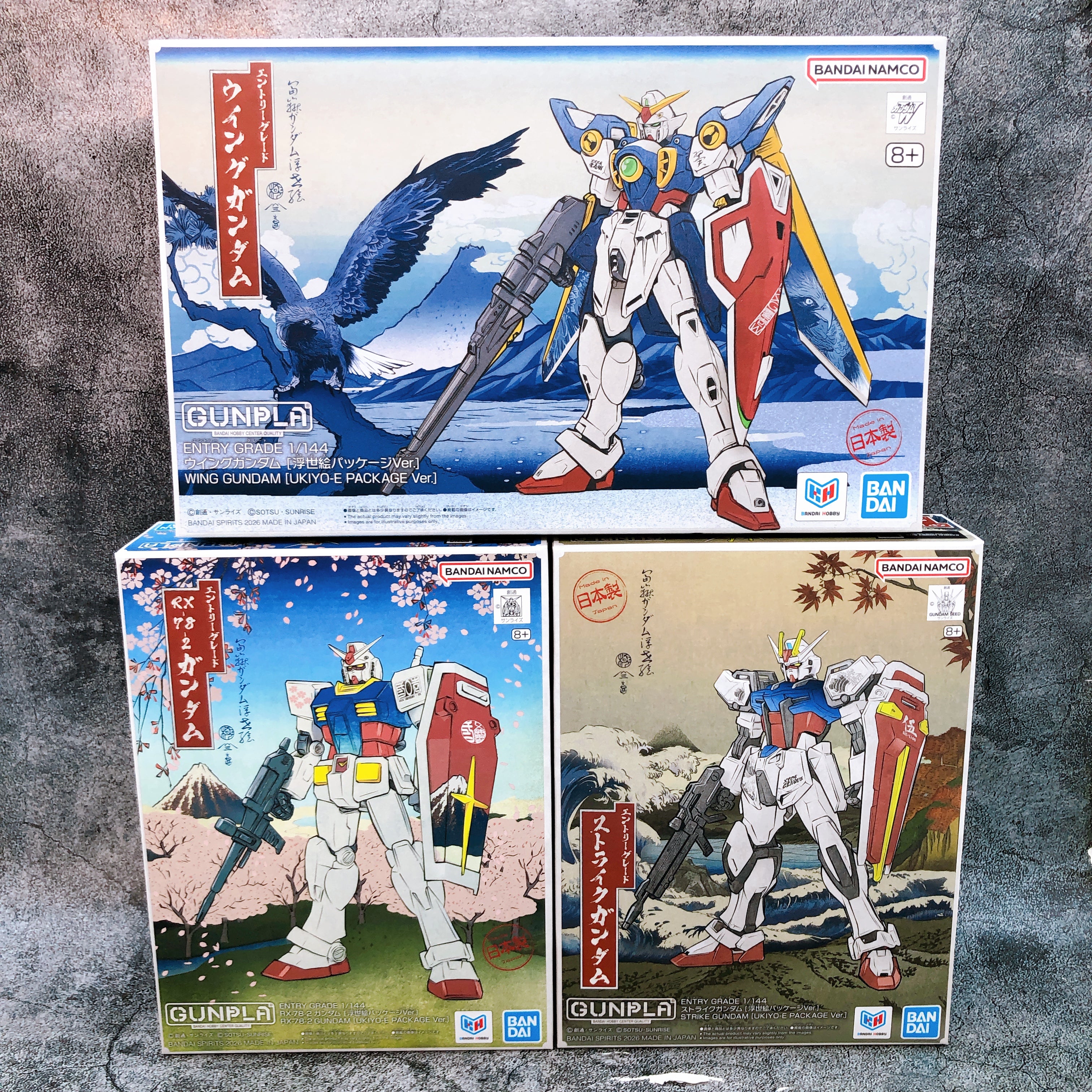 Entry Grade 1/144 Gundam Strike Gundam Wing Gundam UKIYO-E Ver Set of 3 Kit NEW