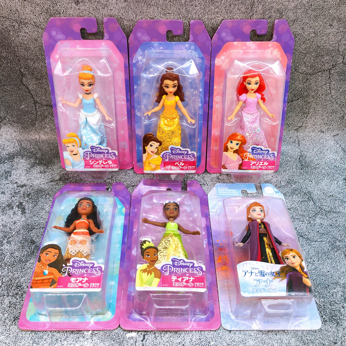 Disney Princess Mini Doll Action Figure Set of 6 MATTEL Japan AUTHENTIC FASTSHIP