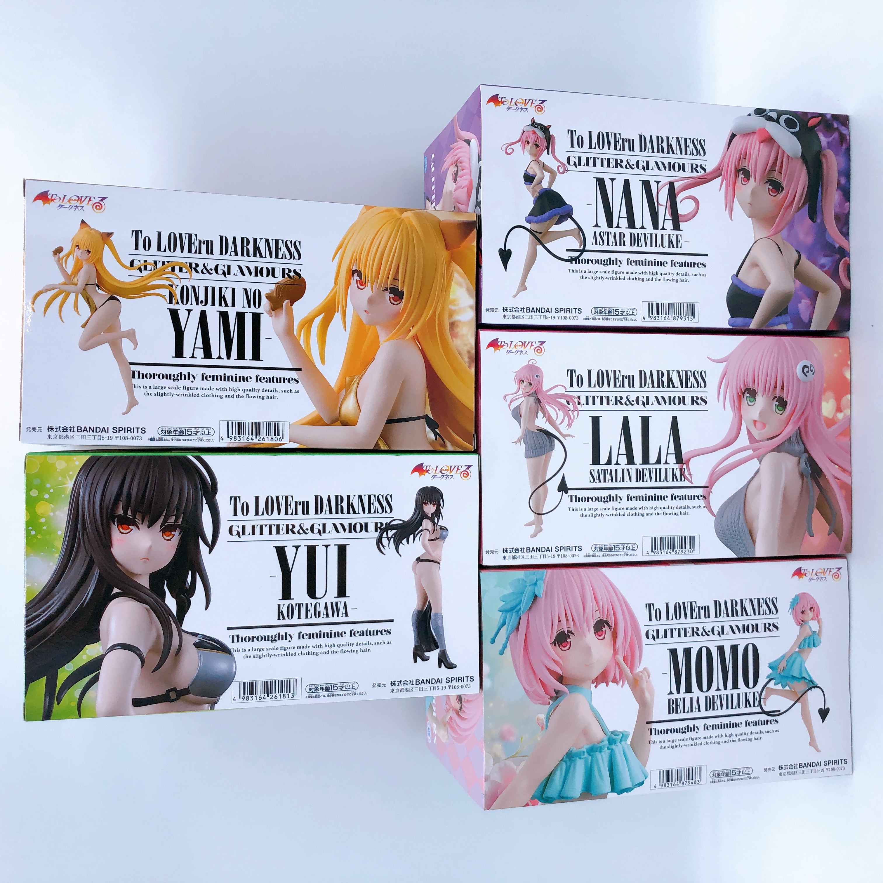 To Love Ru Darkness GLITTER & GLAMOURS Figure Set of 5 Lala Nana Momo Yui Yami