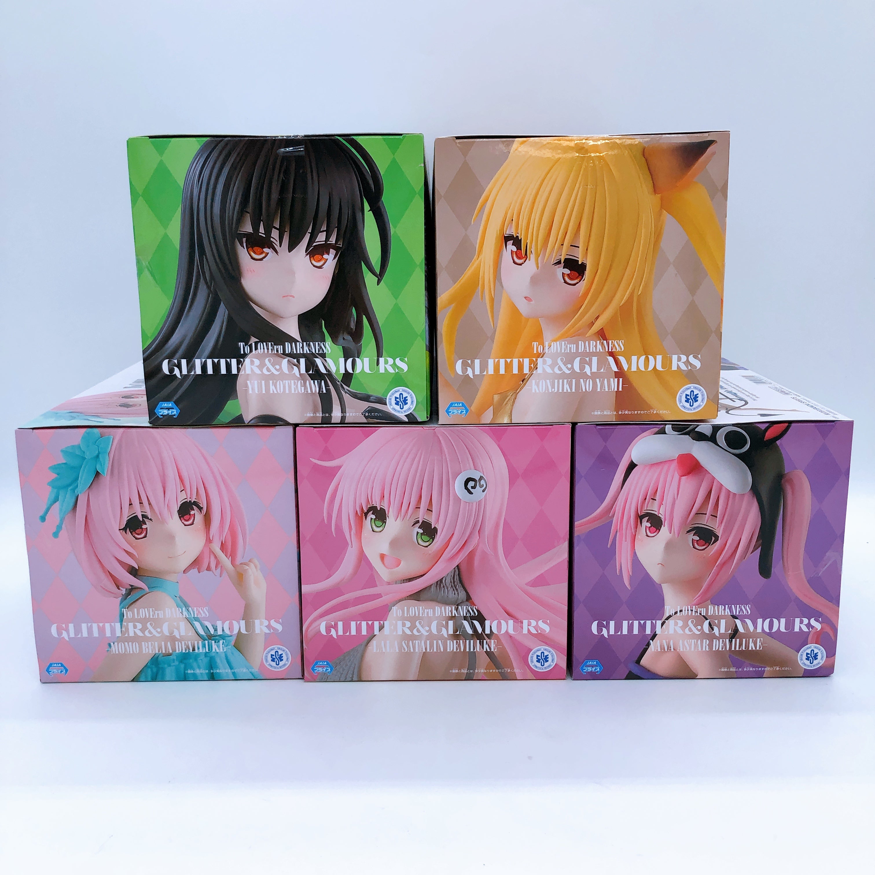 To Love Ru Darkness GLITTER & GLAMOURS Figure Set of 5 Lala Nana Momo Yui Yami