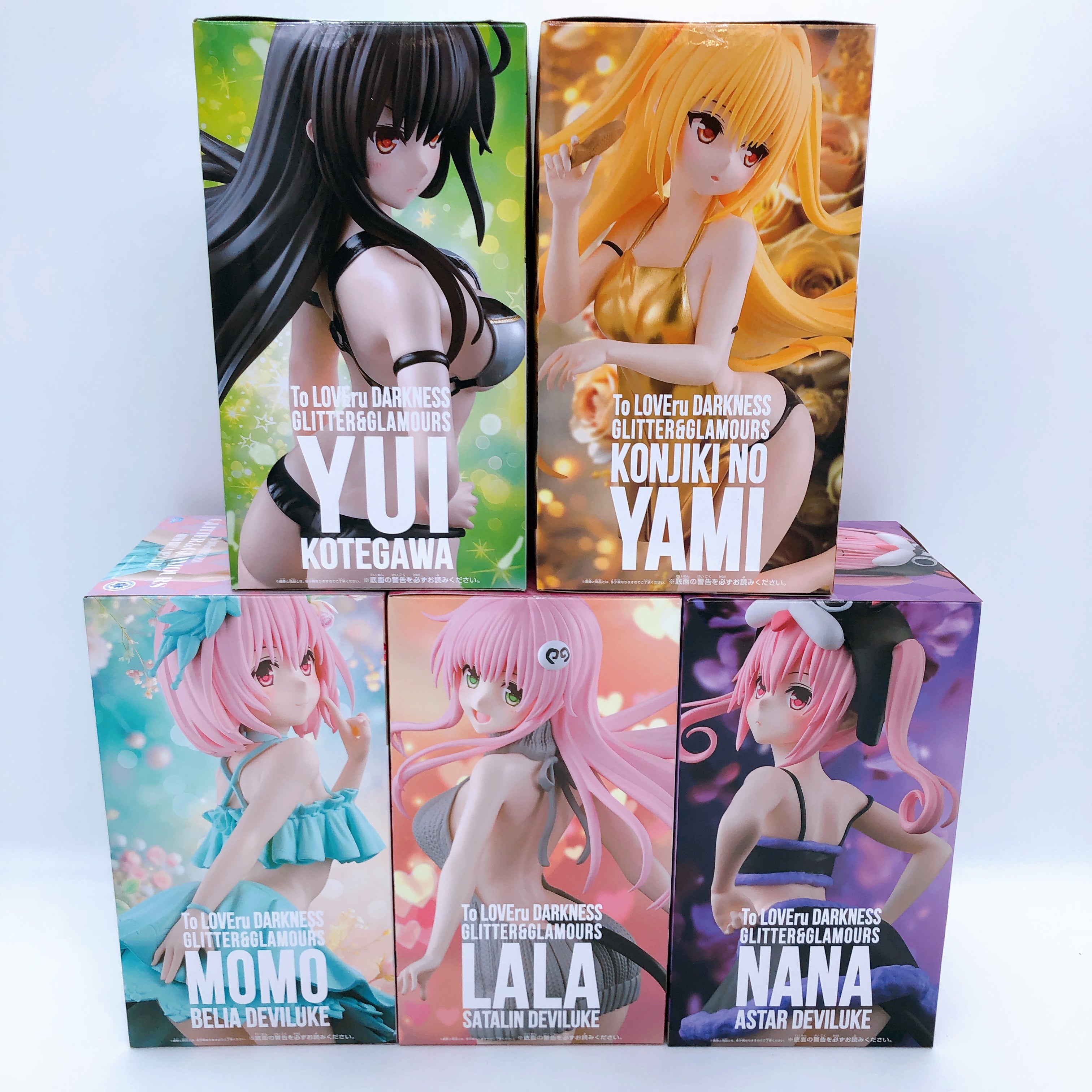 To Love Ru Darkness GLITTER & GLAMOURS Figure Set of 5 Lala Nana Momo Yui Yami