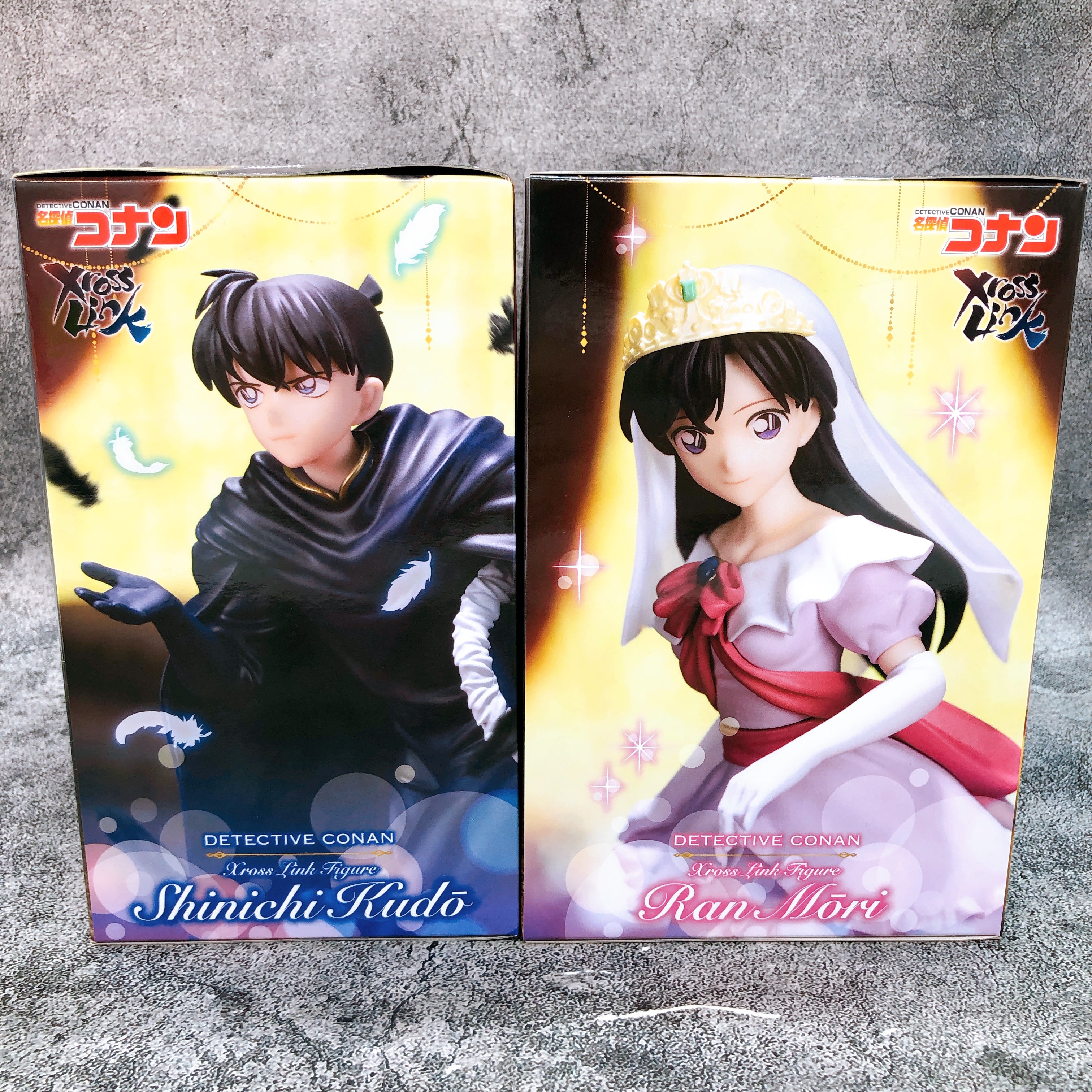 Detective Conan Shinichi Kudo & Ran Mori Xross Link Figure SET of 2 Sega Japan