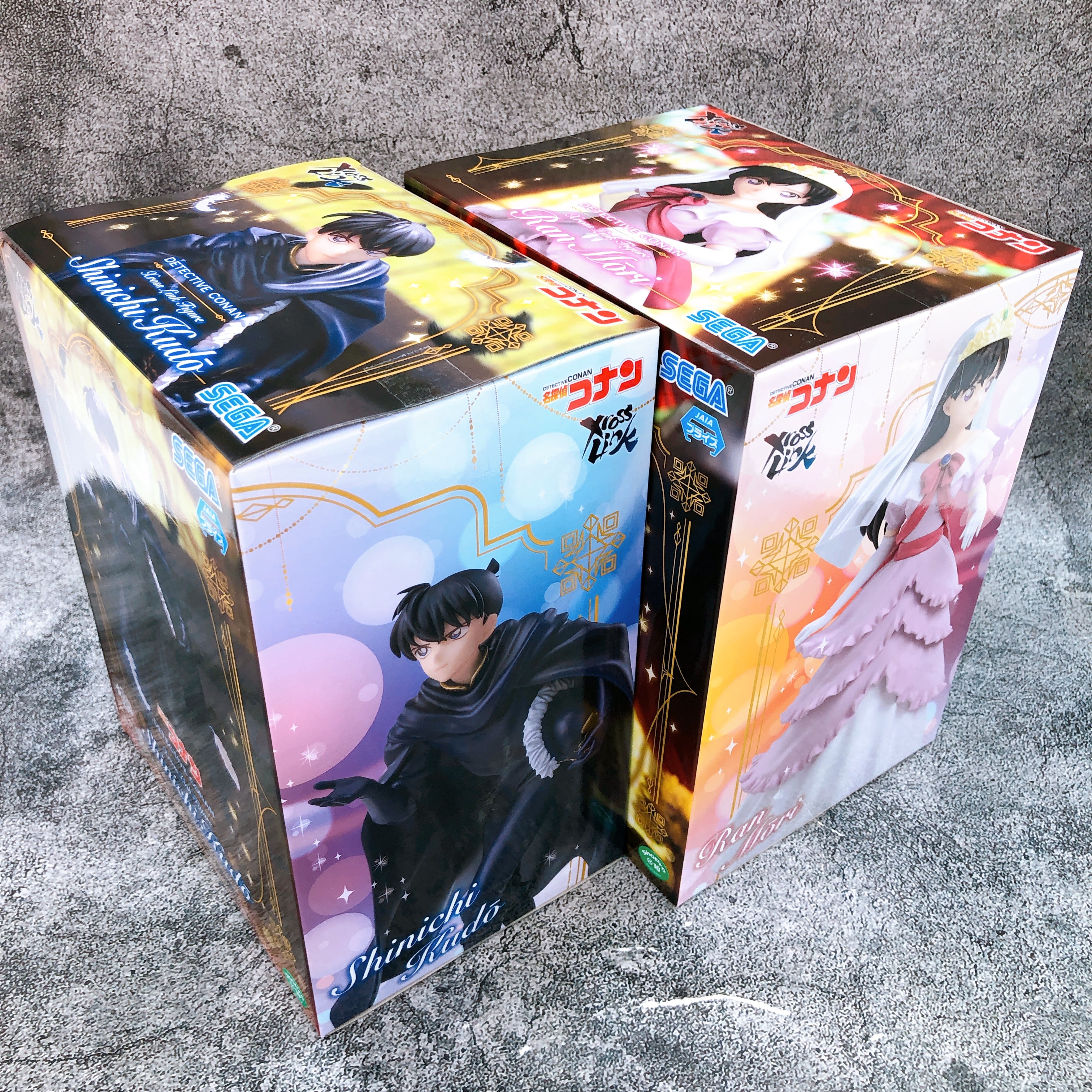 Detective Conan Shinichi Kudo & Ran Mori Xross Link Figure SET of 2 Sega Japan
