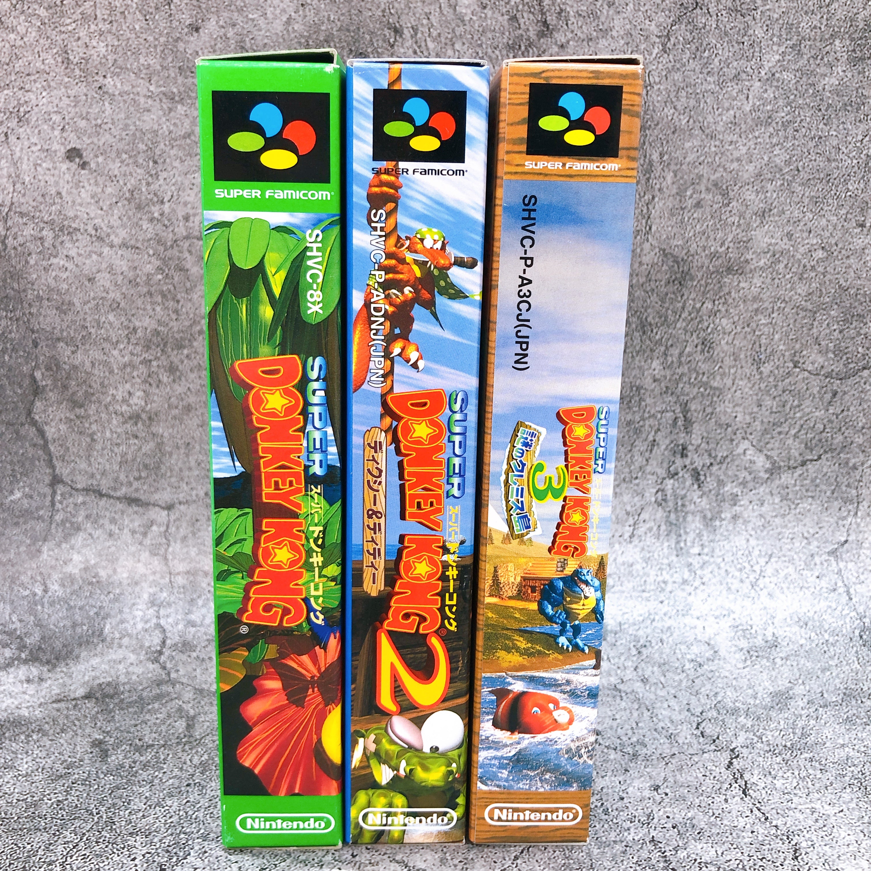 Nintendo Super Famicom Super Donkey Kong 1 & 2 & 3 SET Japan SNES Game in Stock