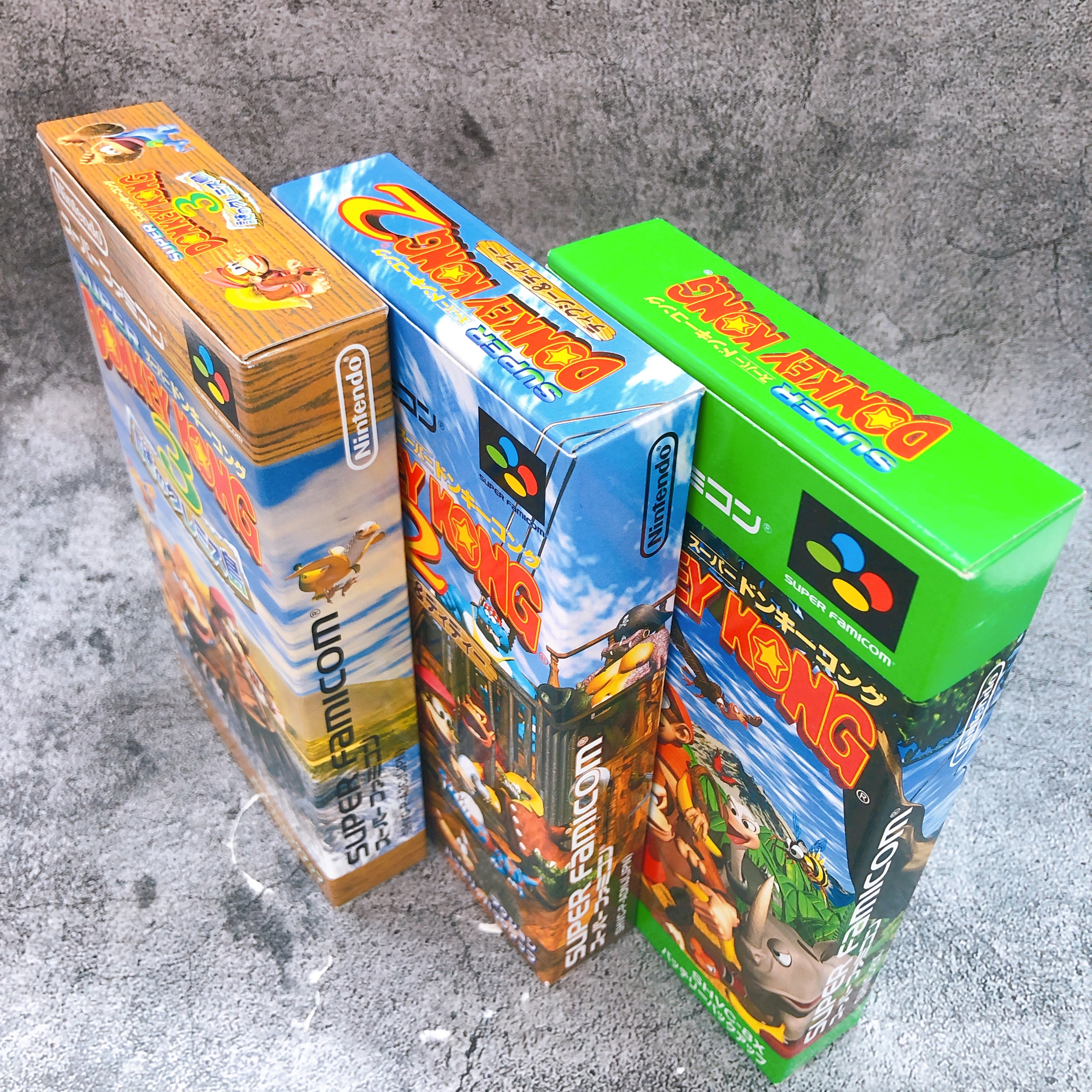Nintendo Super Famicom Super Donkey Kong 1 & 2 & 3 SET Japan SNES Game in Stock