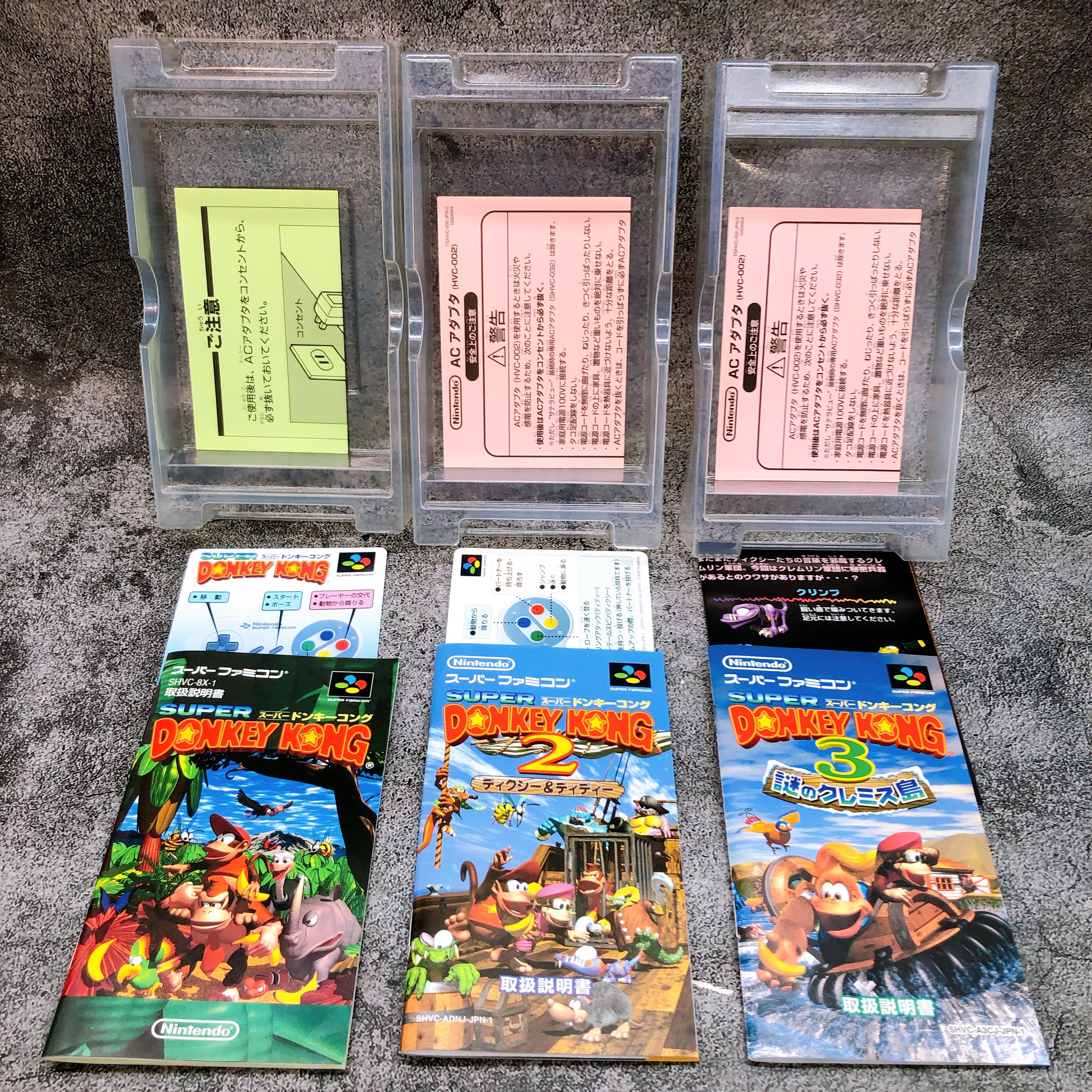 Nintendo Super Famicom Super Donkey Kong 1 & 2 & 3 SET Japan SNES Game in Stock